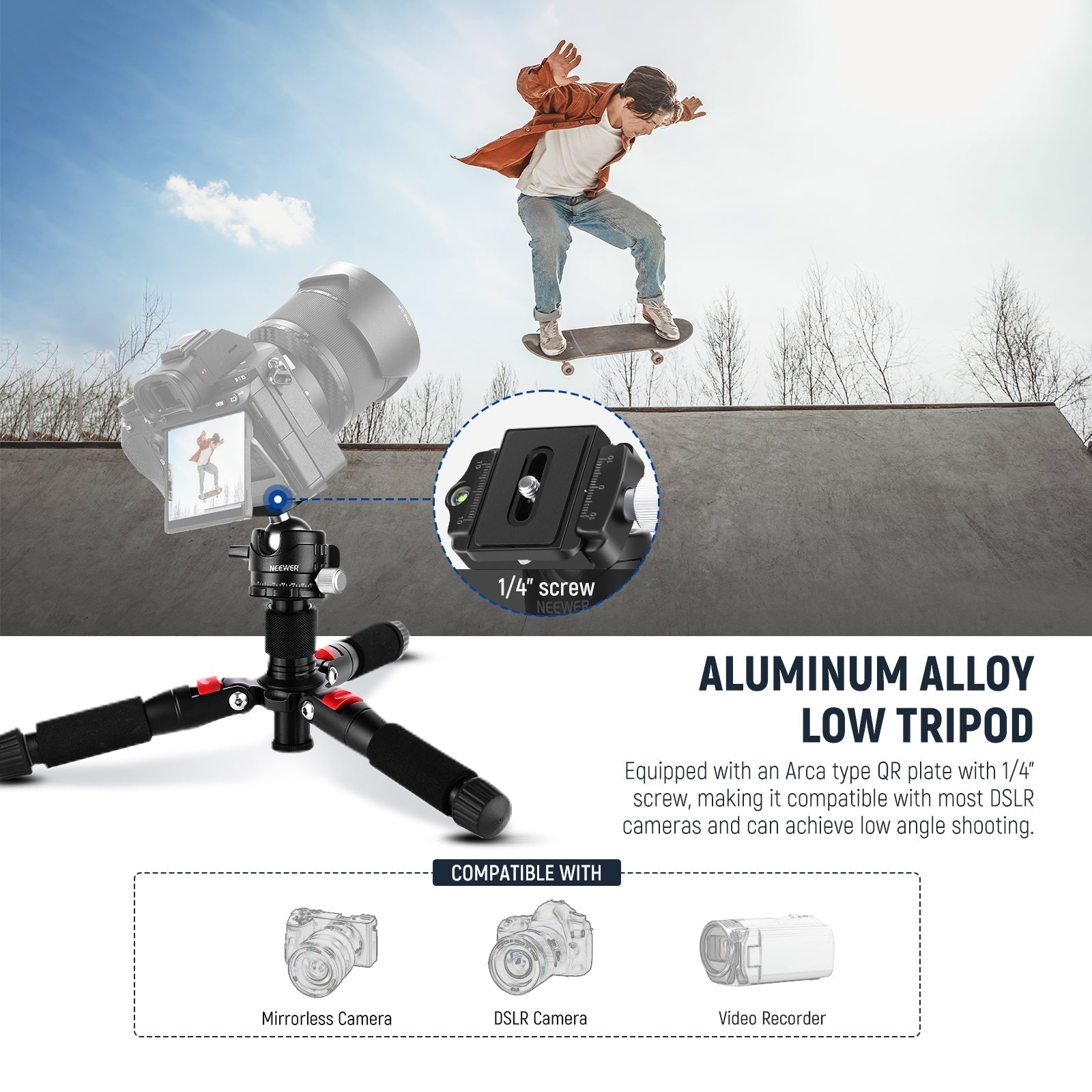 NEEWER M521 20" Portable Desktop Mini Tripod