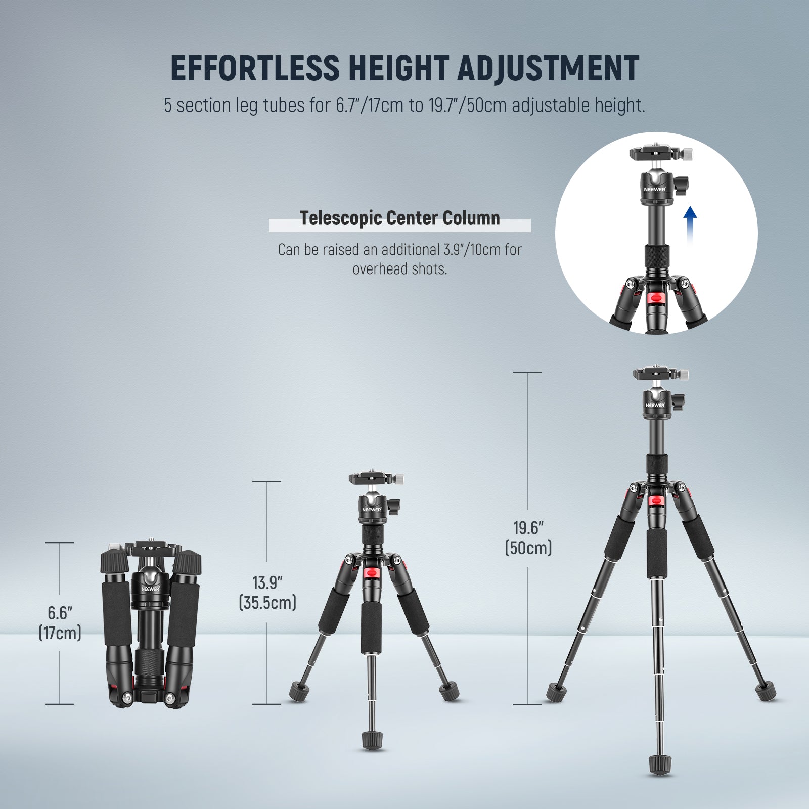 NEEWER M521 20" Portable Desktop Mini Tripod
