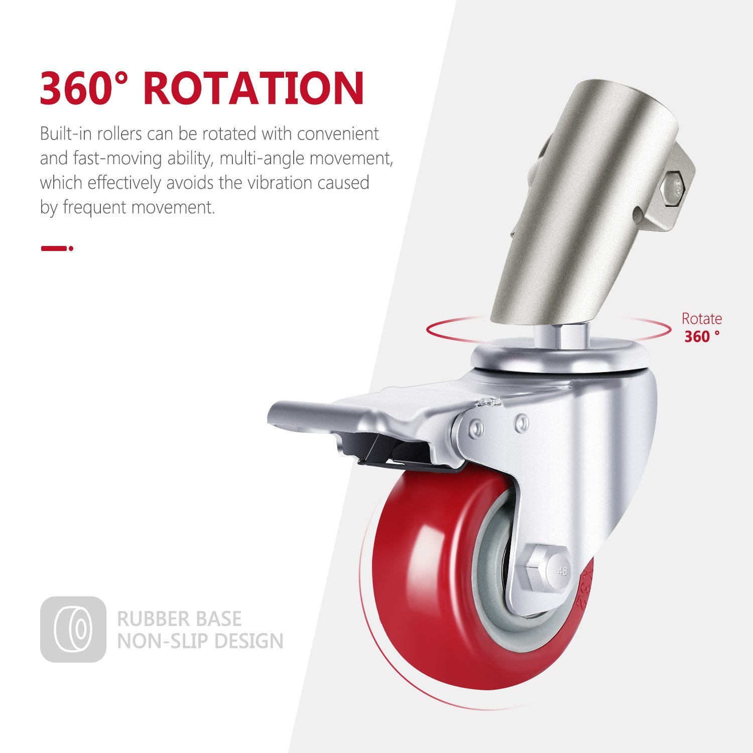 NEEWER 3 Pack Professional Swivel Caster Wheels Set