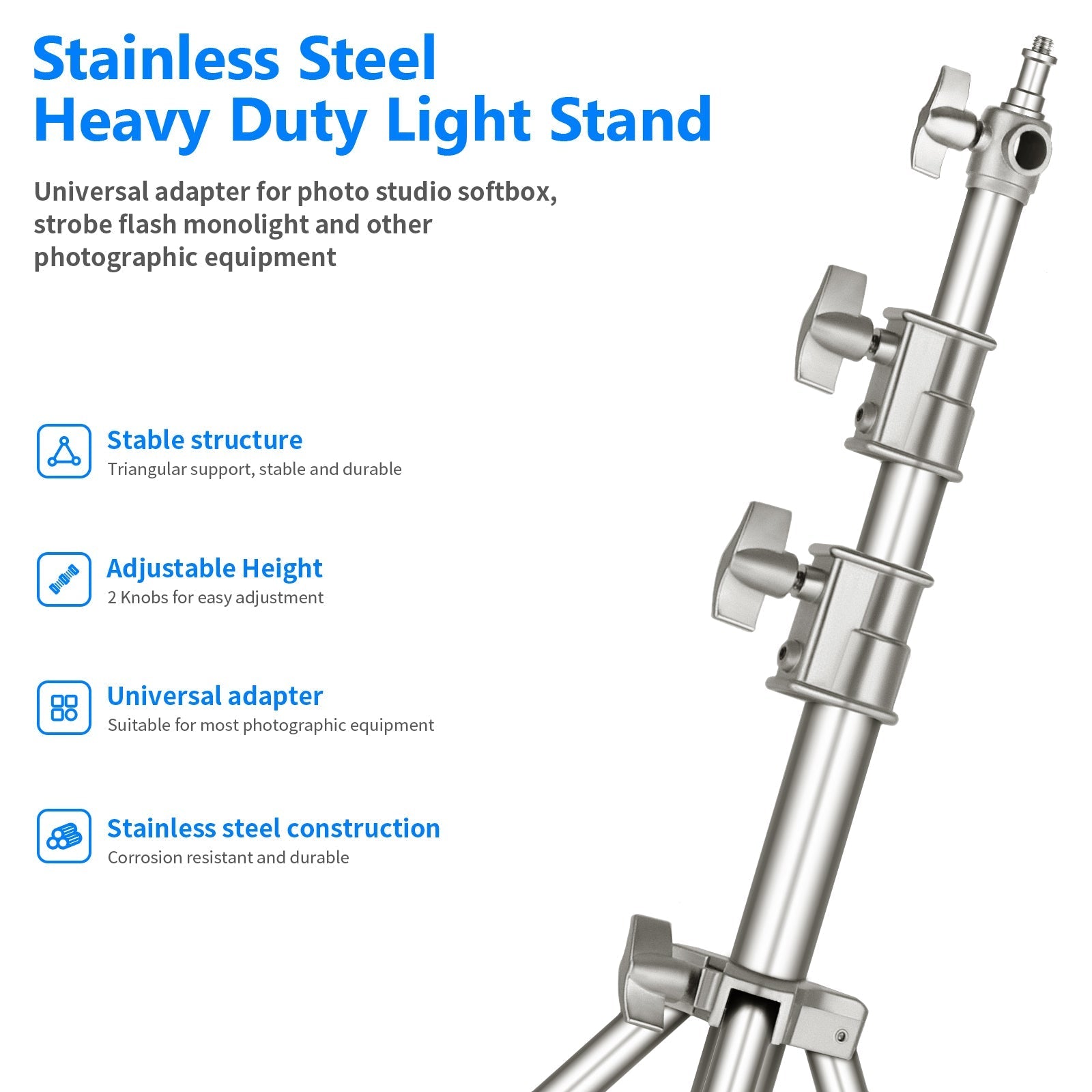 NEEWER Stainless Steel Photography Light Stand