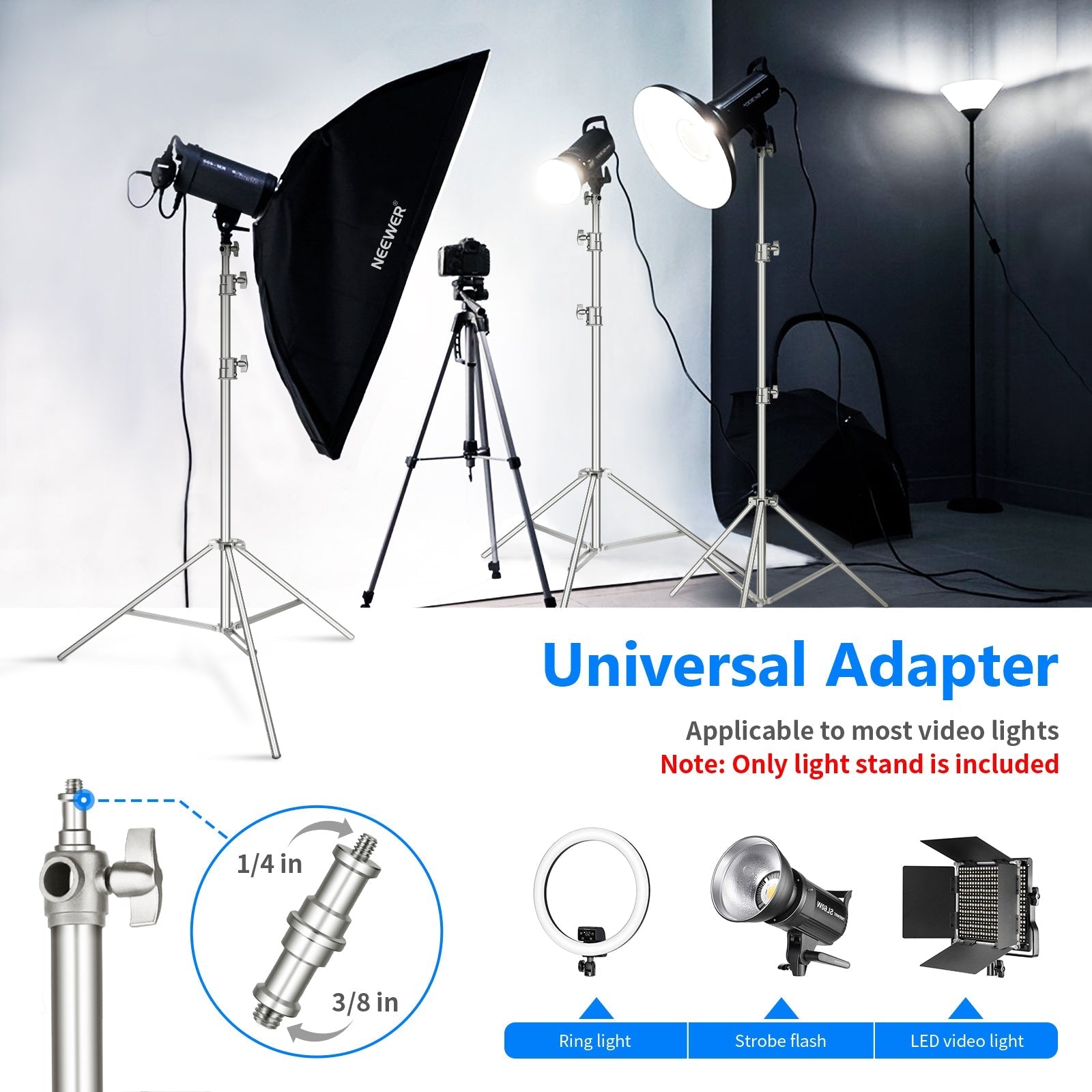 NEEWER Stainless Steel Photography Light Stand