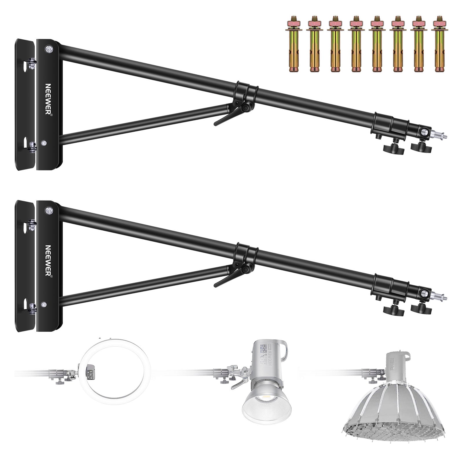 NEEWER 180cm Triangle Wall Mounting Boom Arm