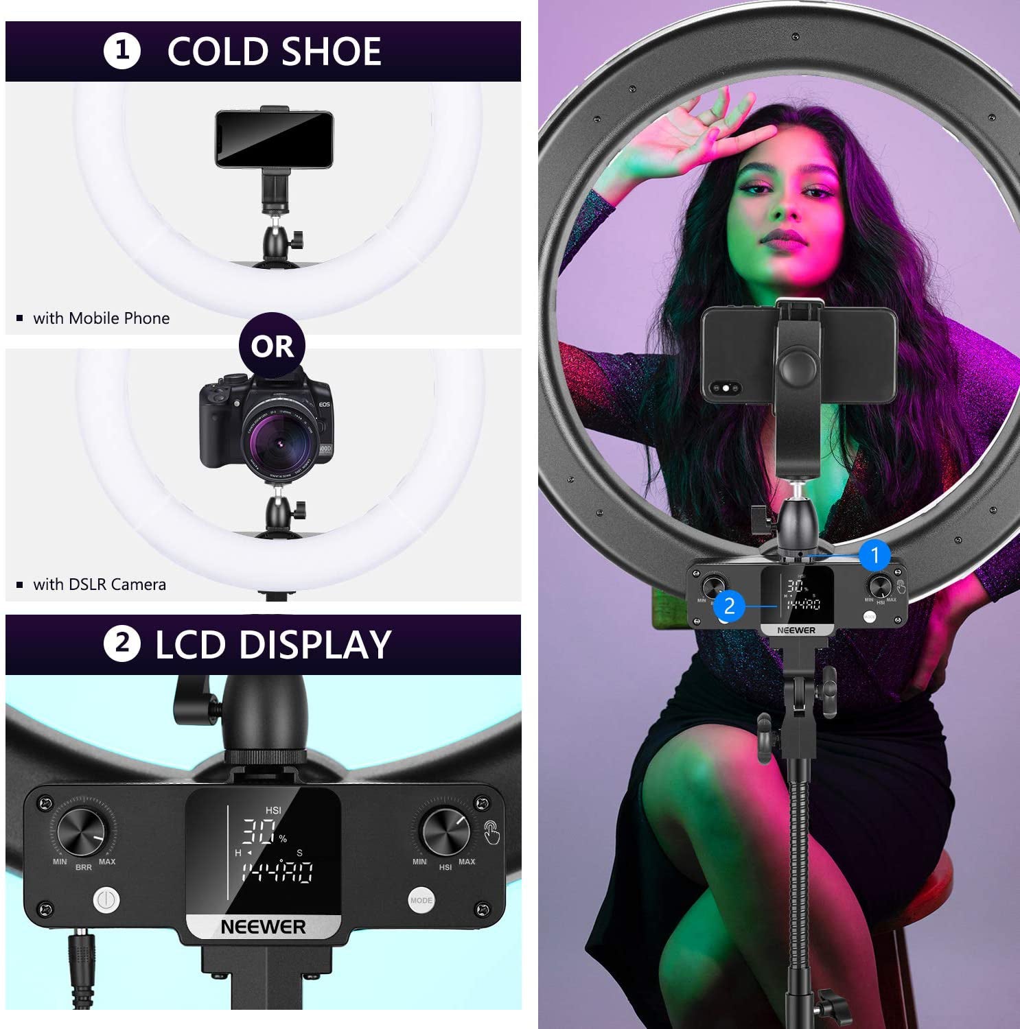 NEEWER RGB18-APP 18'' RGB Ring Light Kit