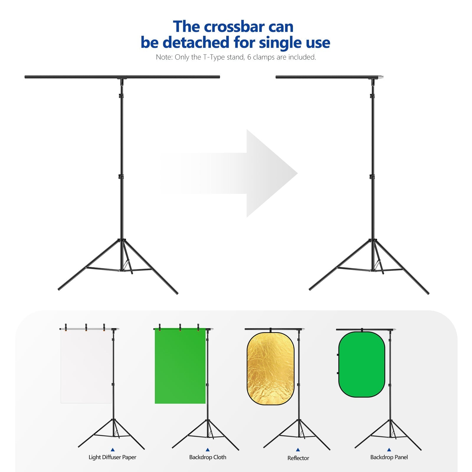 NEEWER 2.6m / 8.5ft T-Shape Background Support Stand Kit