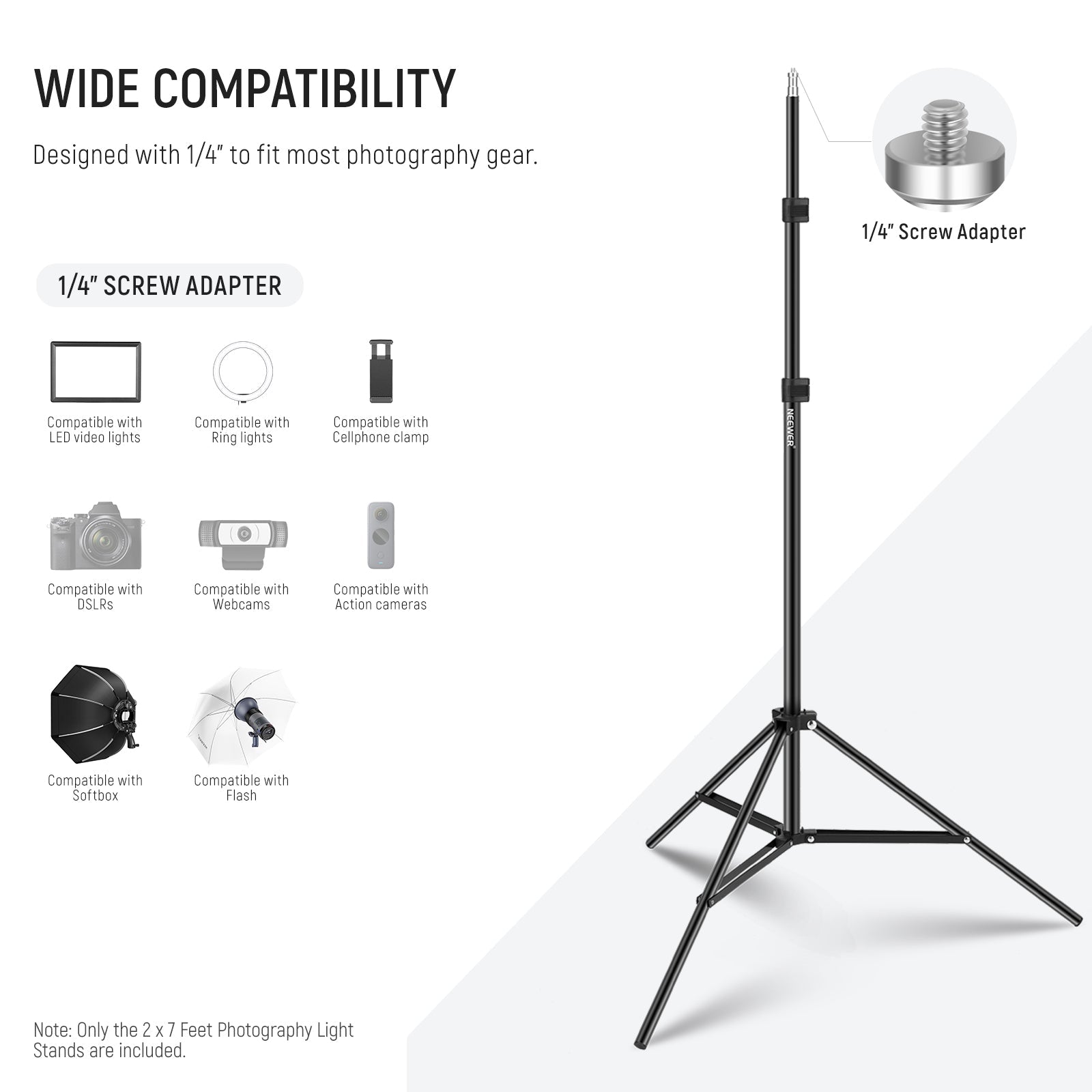 NEEWER ST210 2 Pack 210cm Photography Light Stand