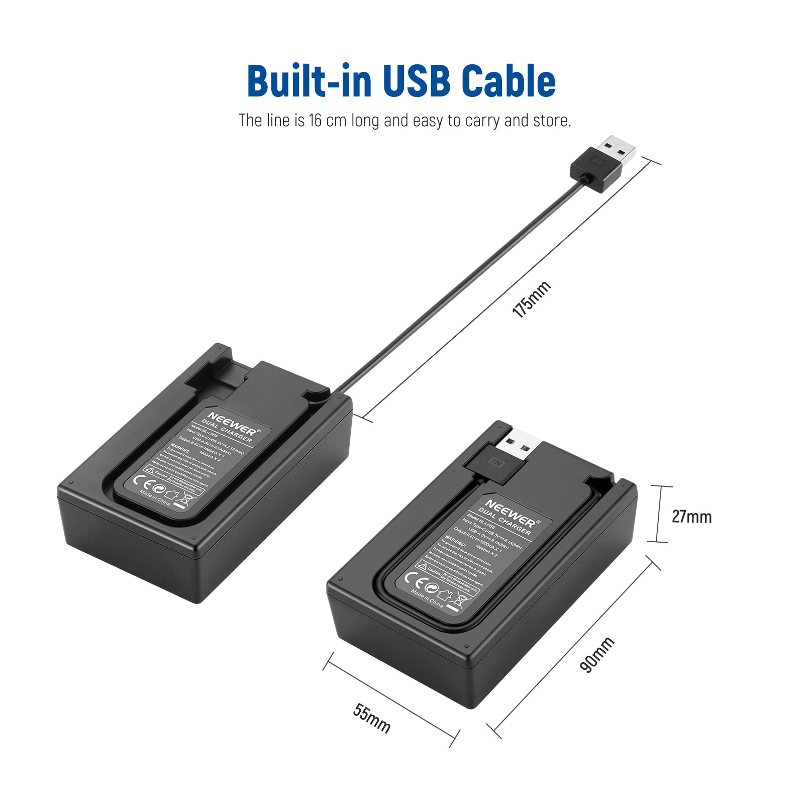 NEEWER 2-Pack LP-E6NH 2250mAh R6 II Canon Replacement Batteries Charger Set
