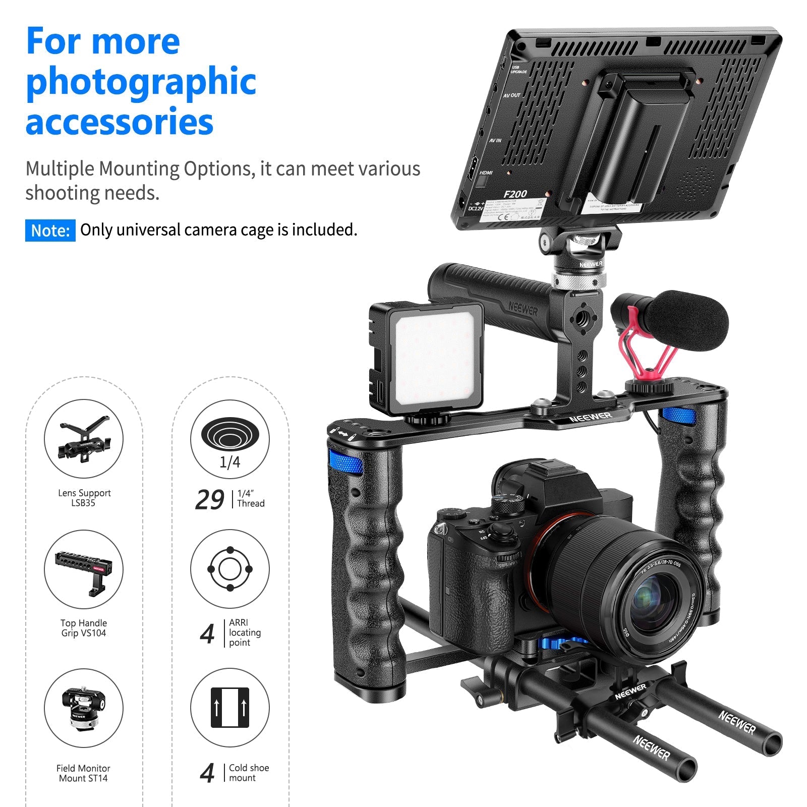 NEEWER VS107 Aluminum Alloy Camera Cage