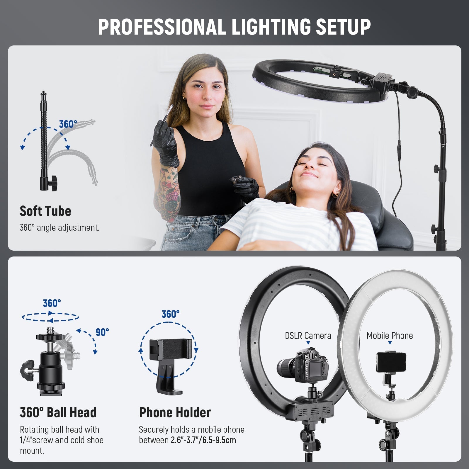 NEEWER RL-18 18 Inch 55W LED Ring Light Kit