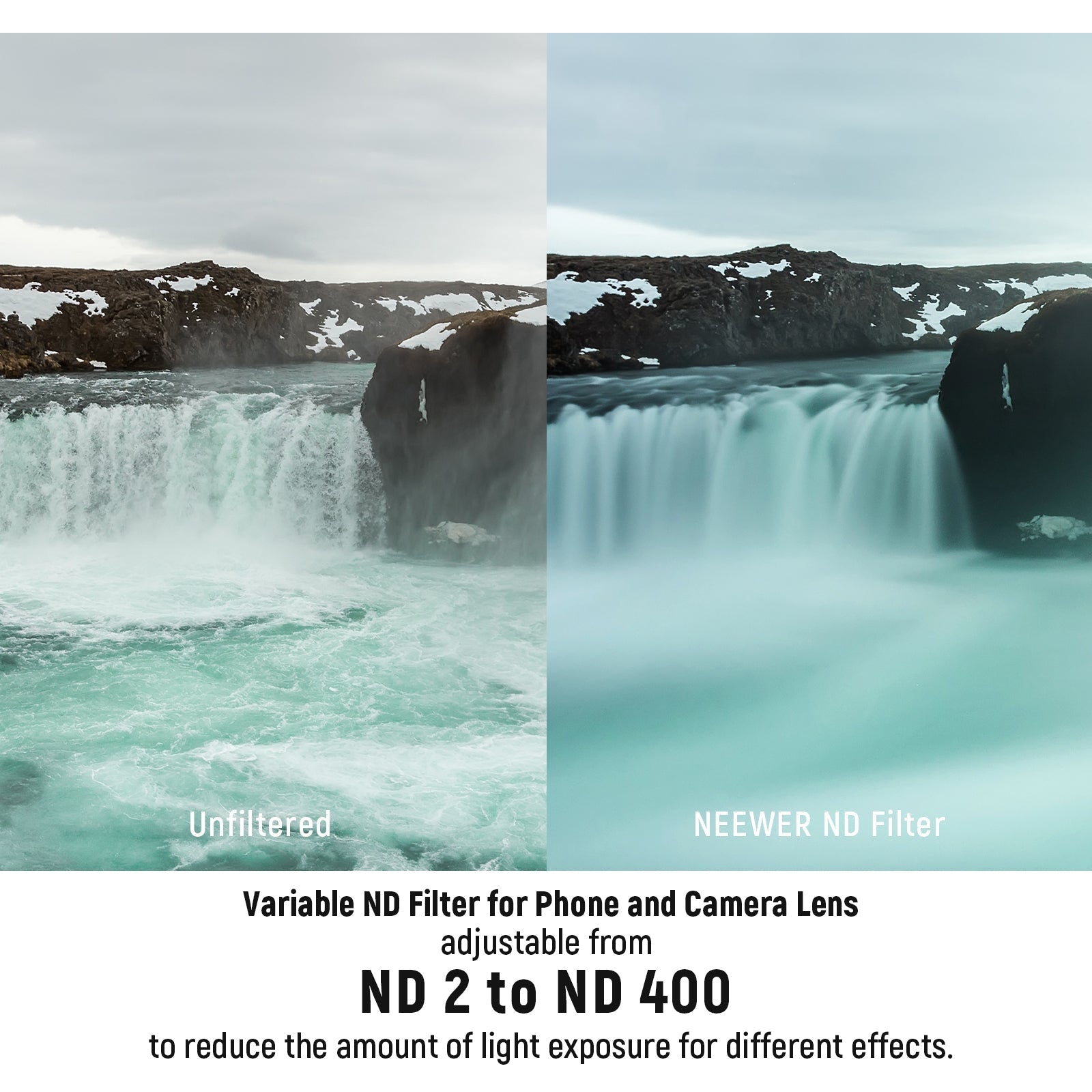 NEEWER FL-37 37mm Clip On ND2-ND400 Phone Camera Lens Filter Kit