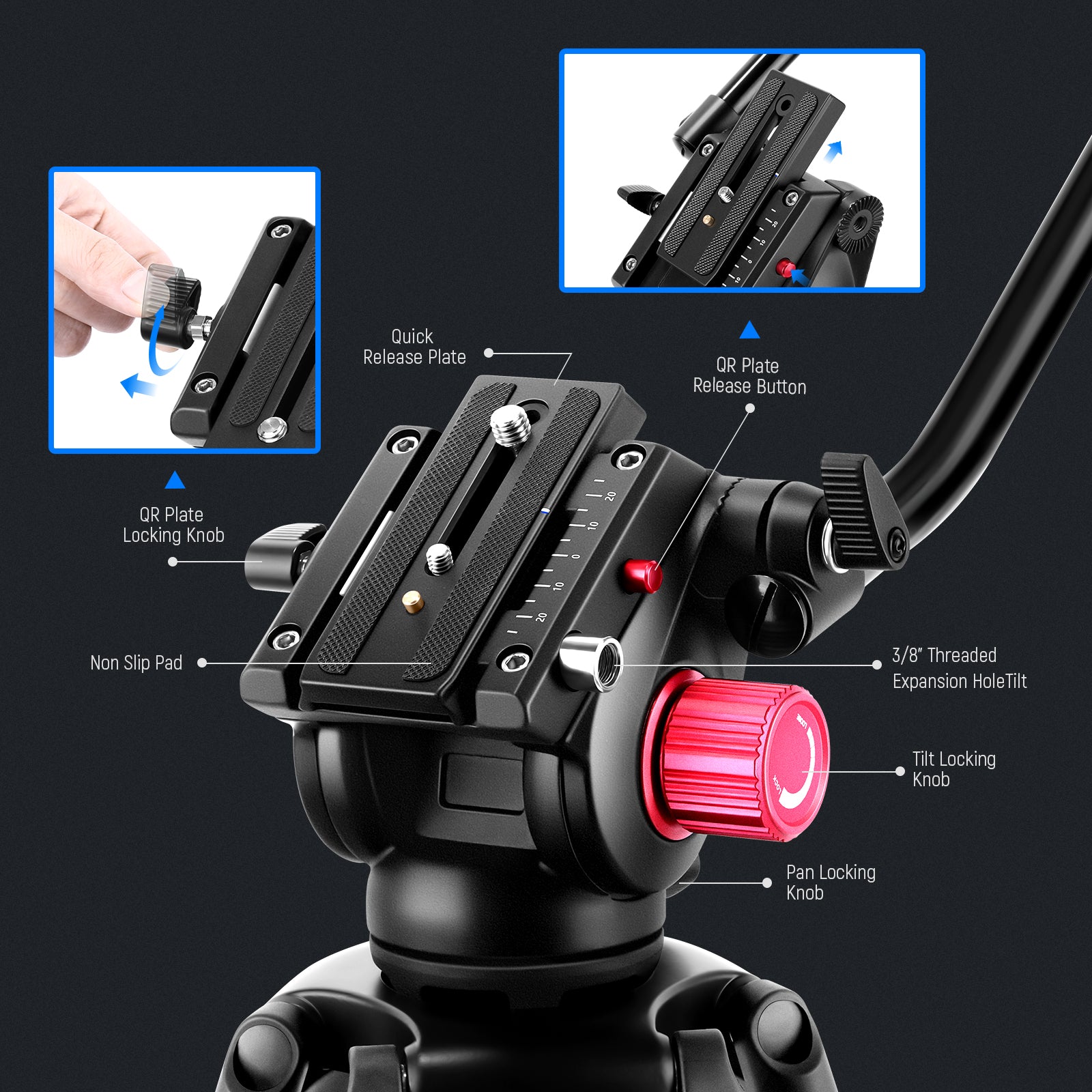 NEEWER TP-M200 79" Heavy Duty Video Tripod