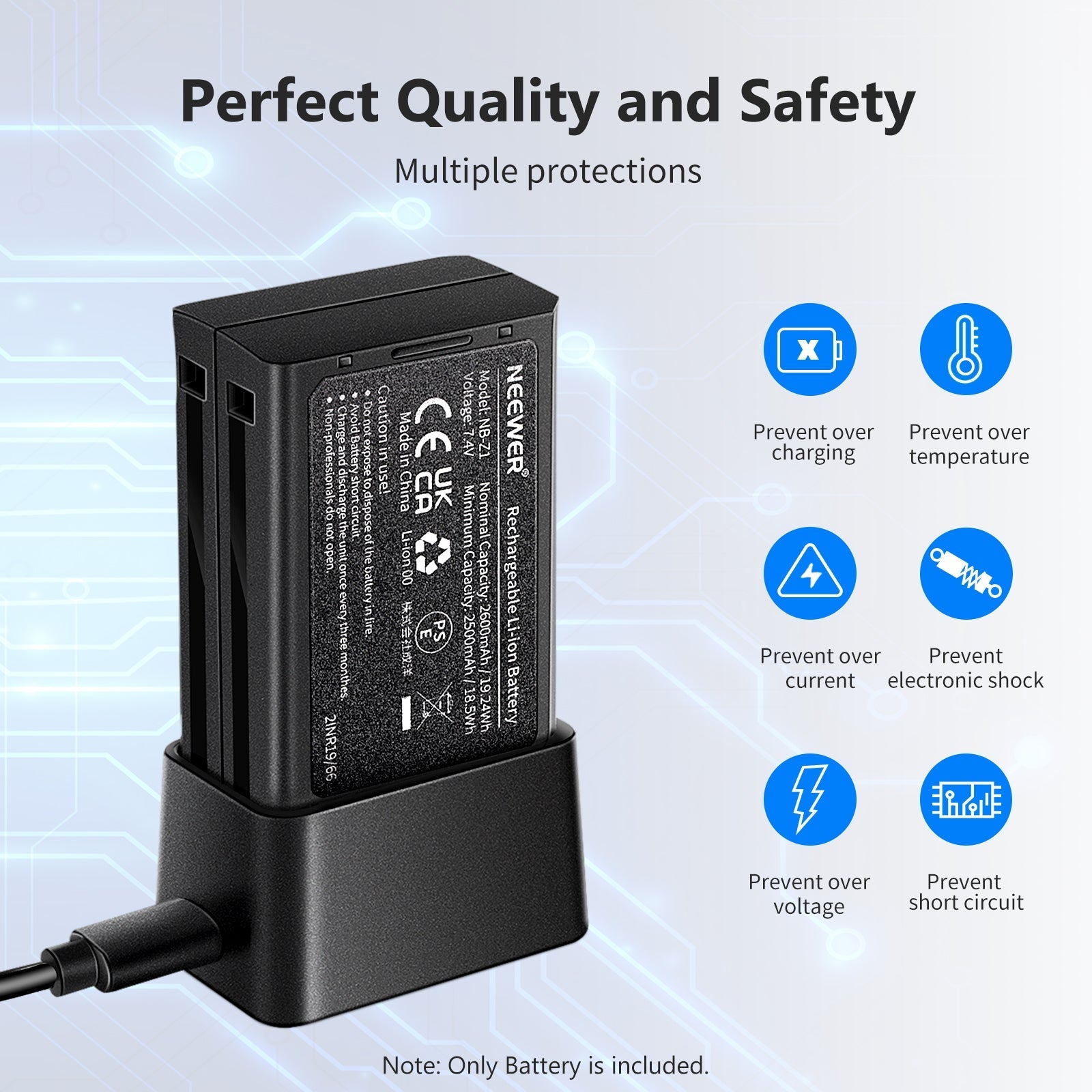 NEEWER NB-Z1 7.4V/2600mAH Replacement Lithium Battery for Flash Speedlite