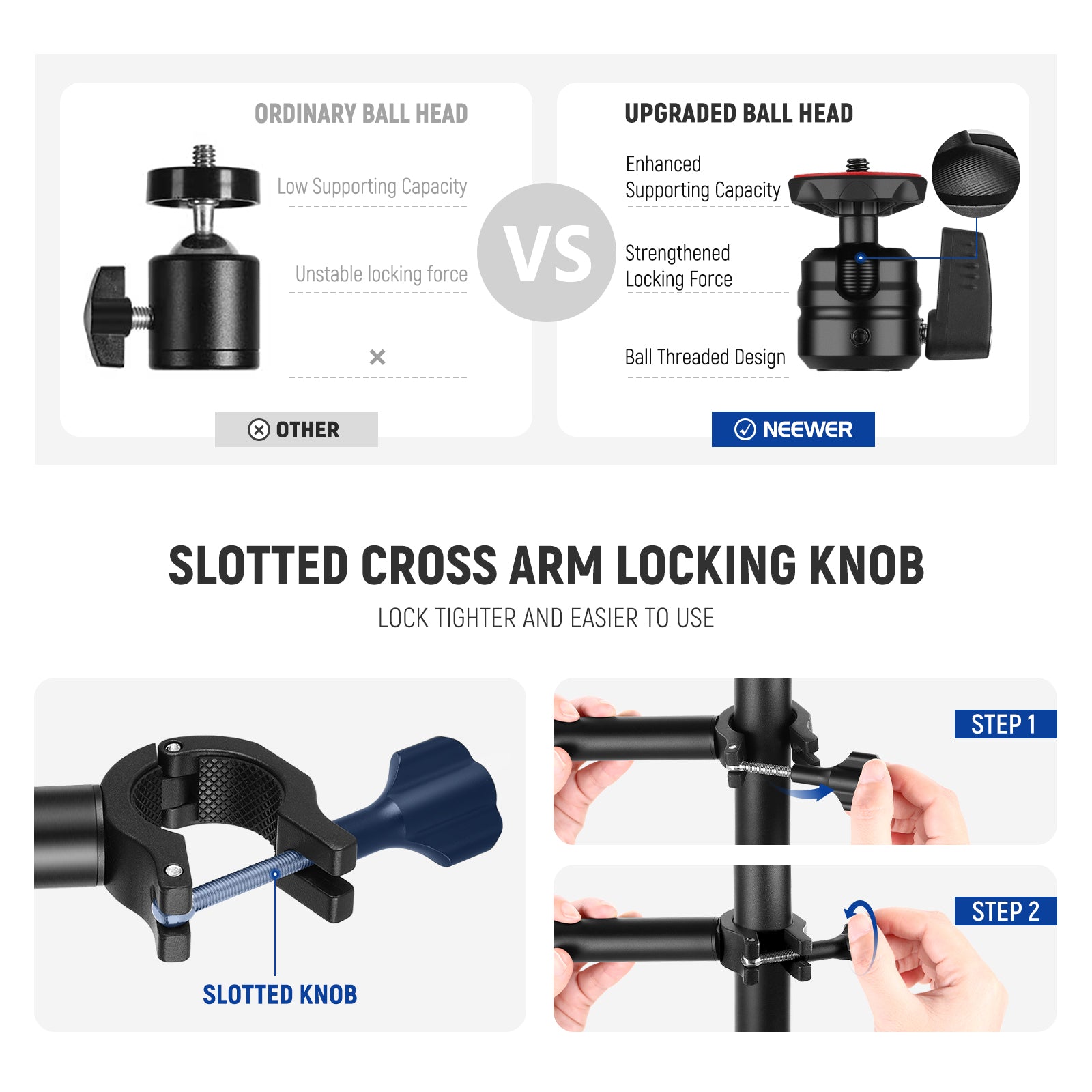 NEEWER TL253A+CR221A Tabletop Camera Mount Stand