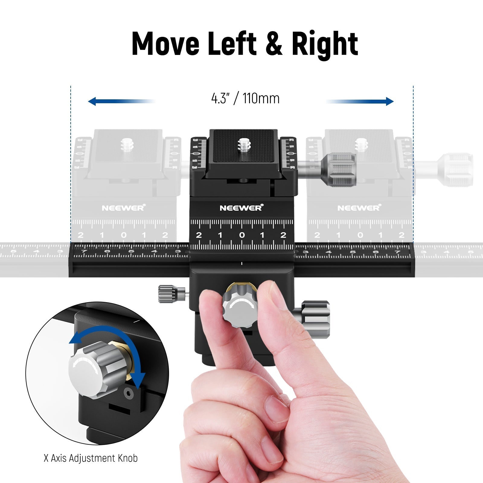 NEEWER GM-MP1 4-Way Macro Focusing Rail Slider