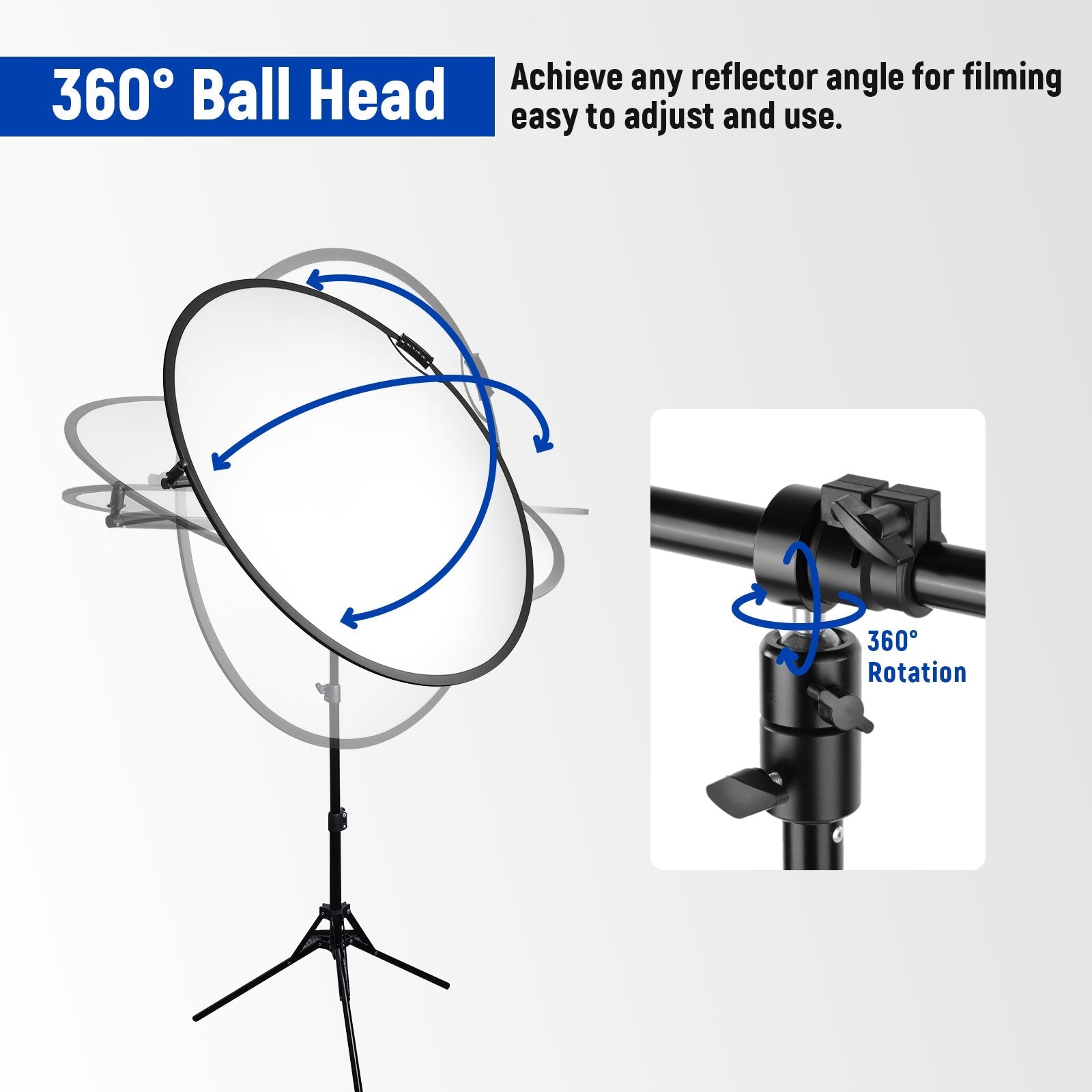 NEEWER 1.2M Extendable Reflector Holder Arm
