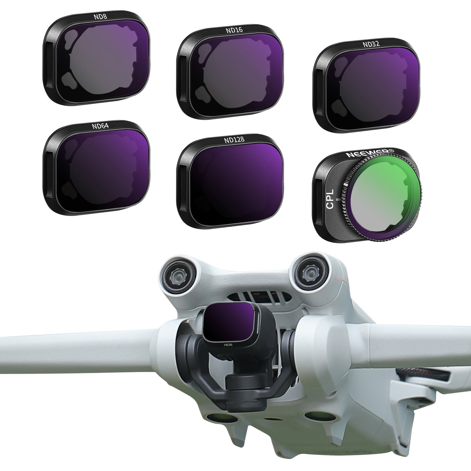 NEEWER FL-DM3 6-Pack Aluminum ND Filter Set for DJI Mini 3/Mini 3 Pro