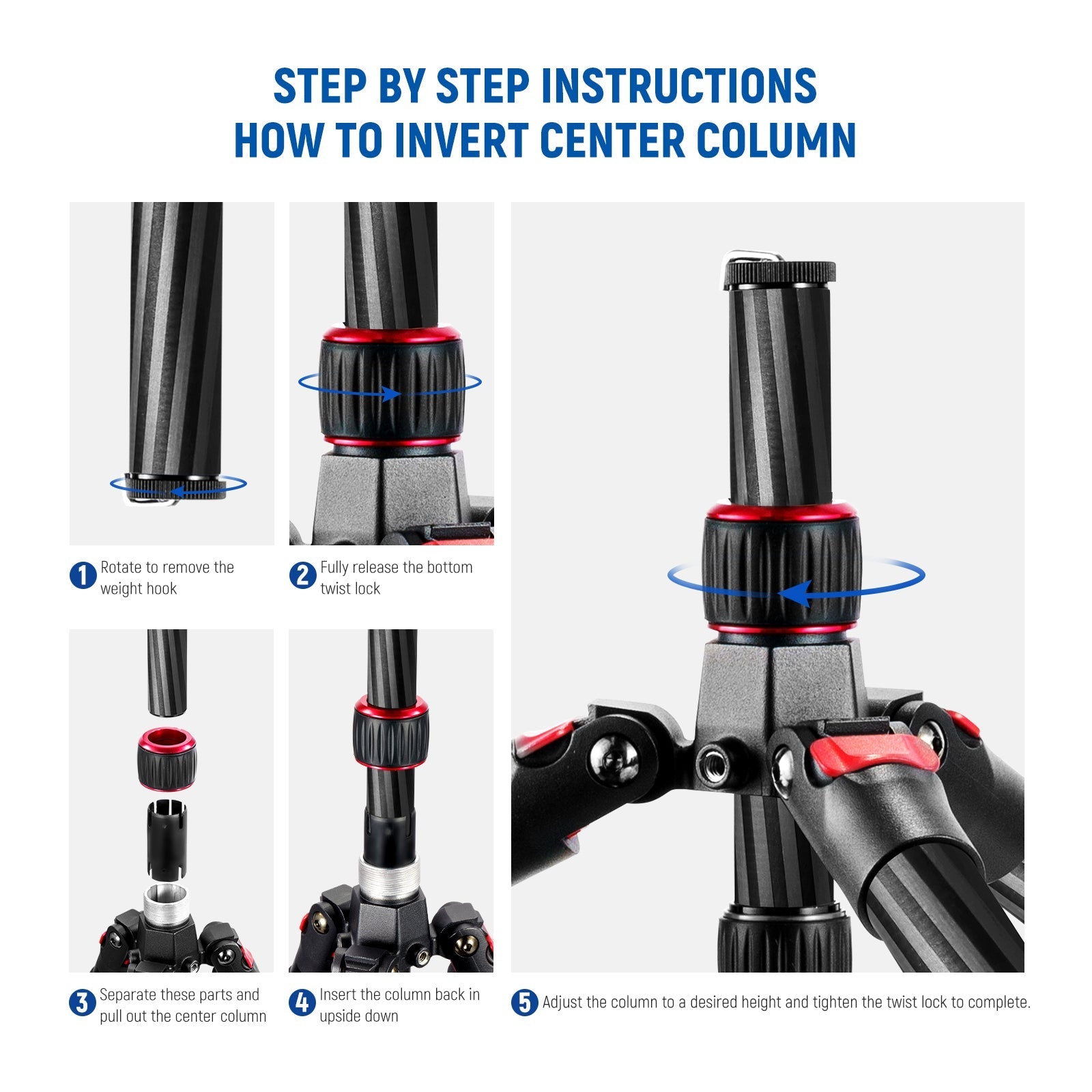NEEWER N55CR 80.7” Carbon Fiber Tripod Monopod