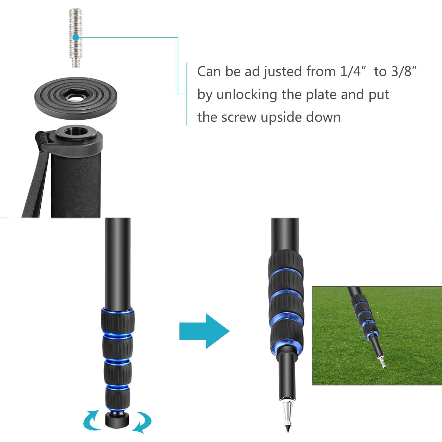 NEEWER T222 66" Extendable Camera Monopod