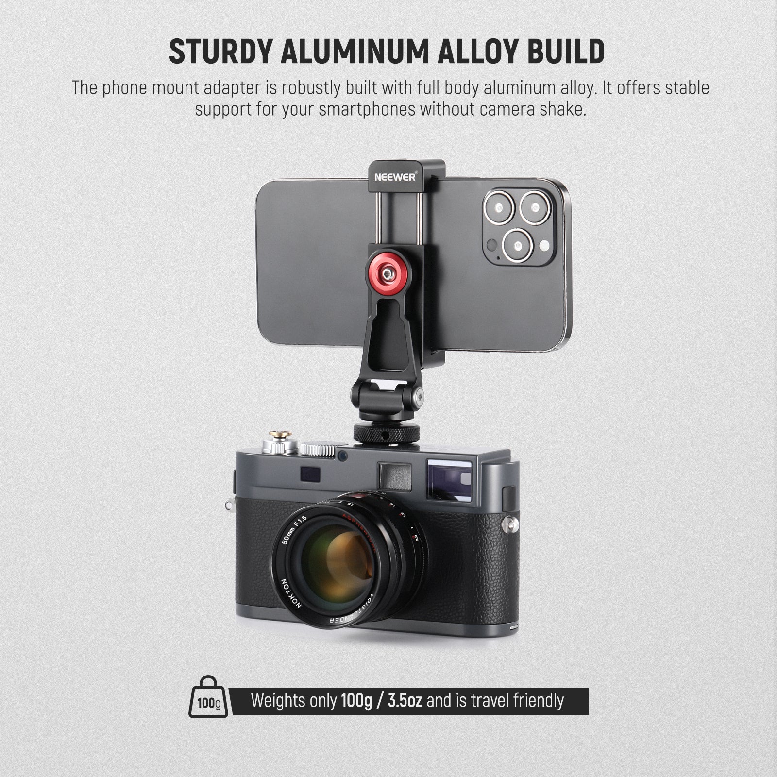 NEEWER PA001 Metal Phone Tripod Mount Adapter