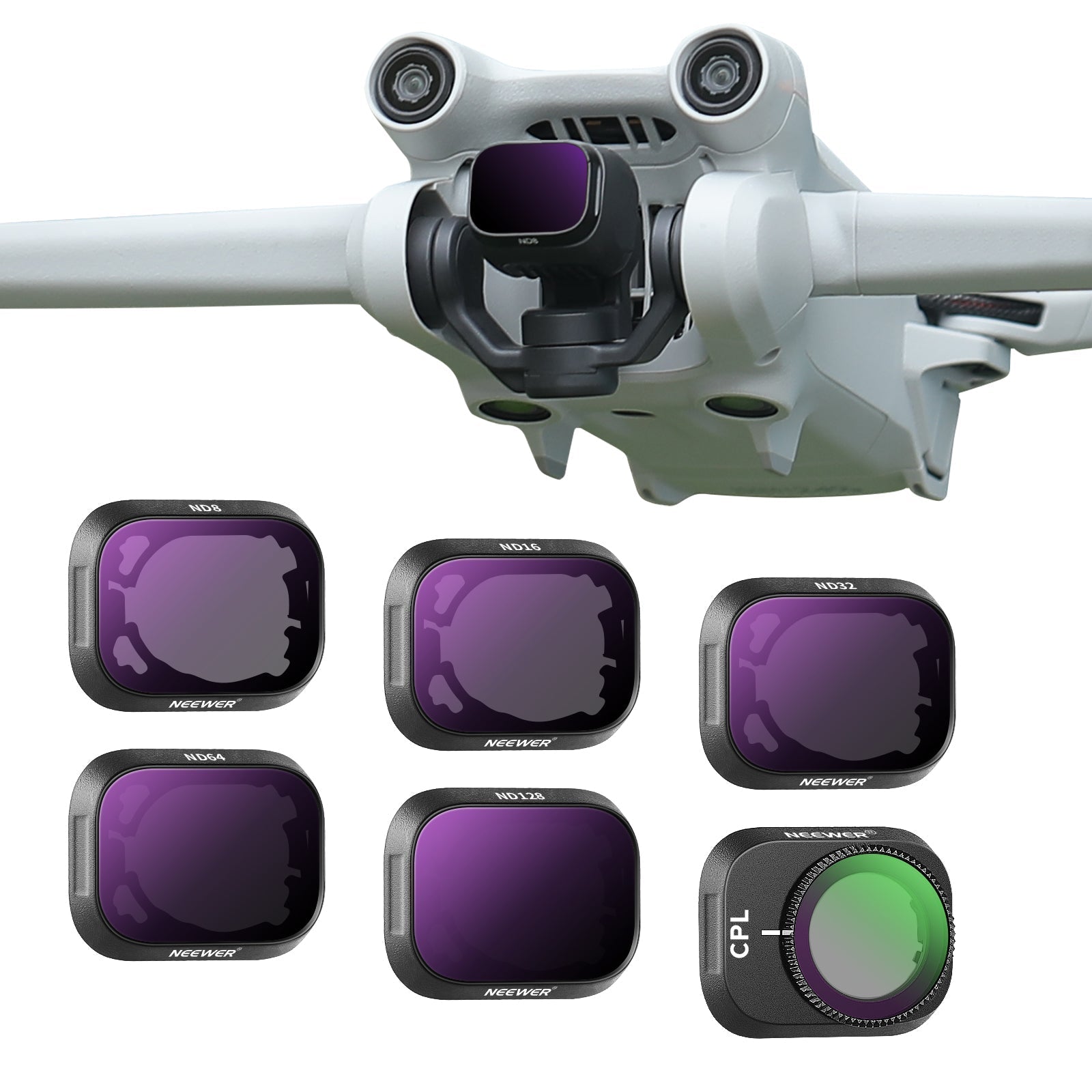 NEEWER FL-DM4 6-Pack Plastic ND Filter Set for DJI Mini 3/Mini 3 Pro