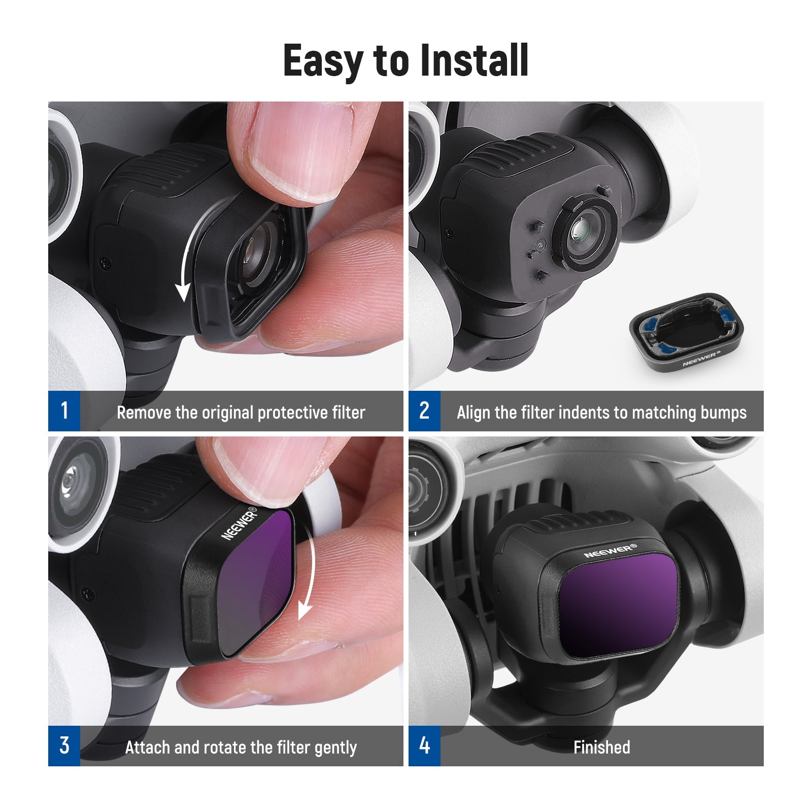 NEEWER FL-DM4 6-Pack Plastic ND Filter Set for DJI Mini 3/Mini 3 Pro