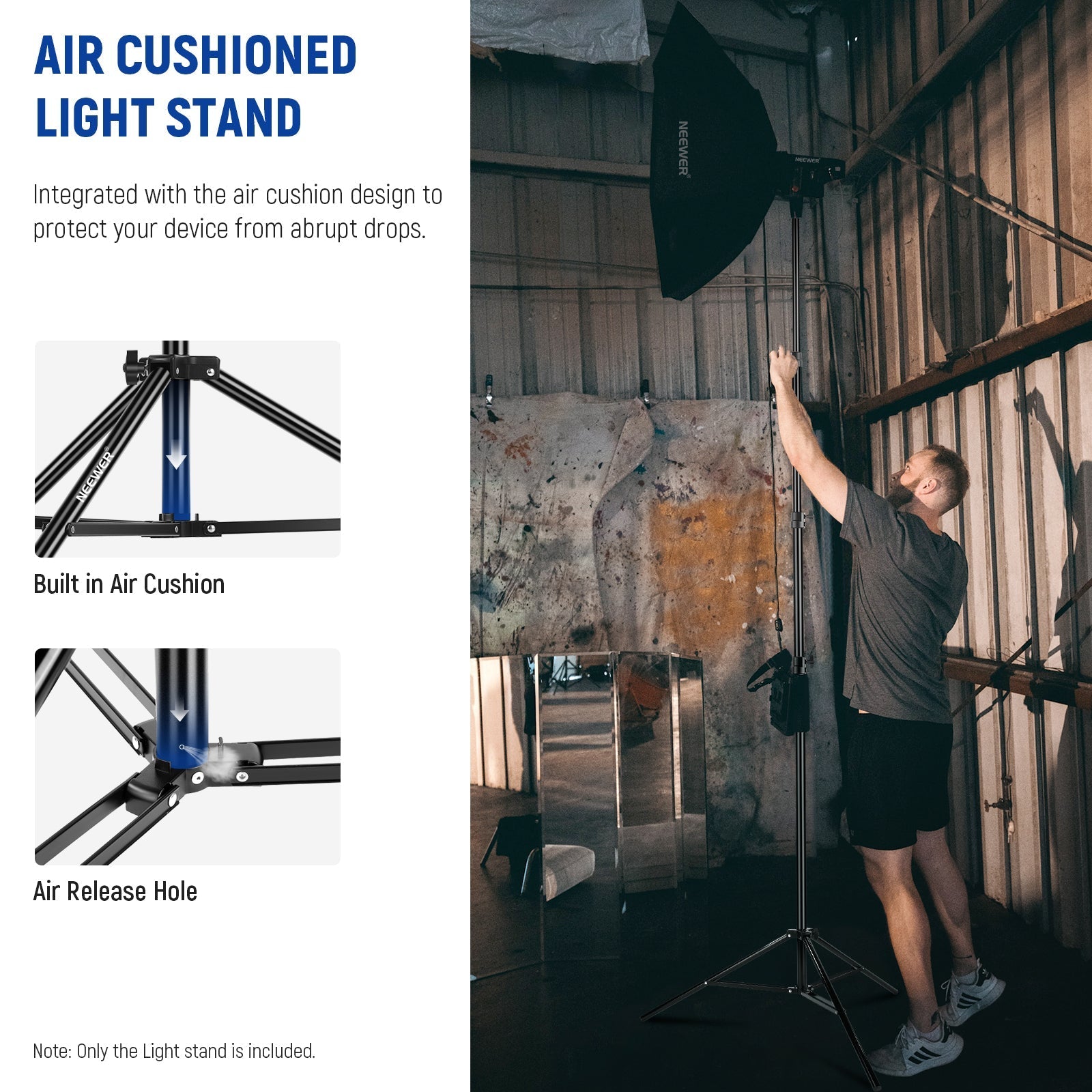 NEEWER ST-300AC 300cm Heavy Duty Air Cushioned Light Stand