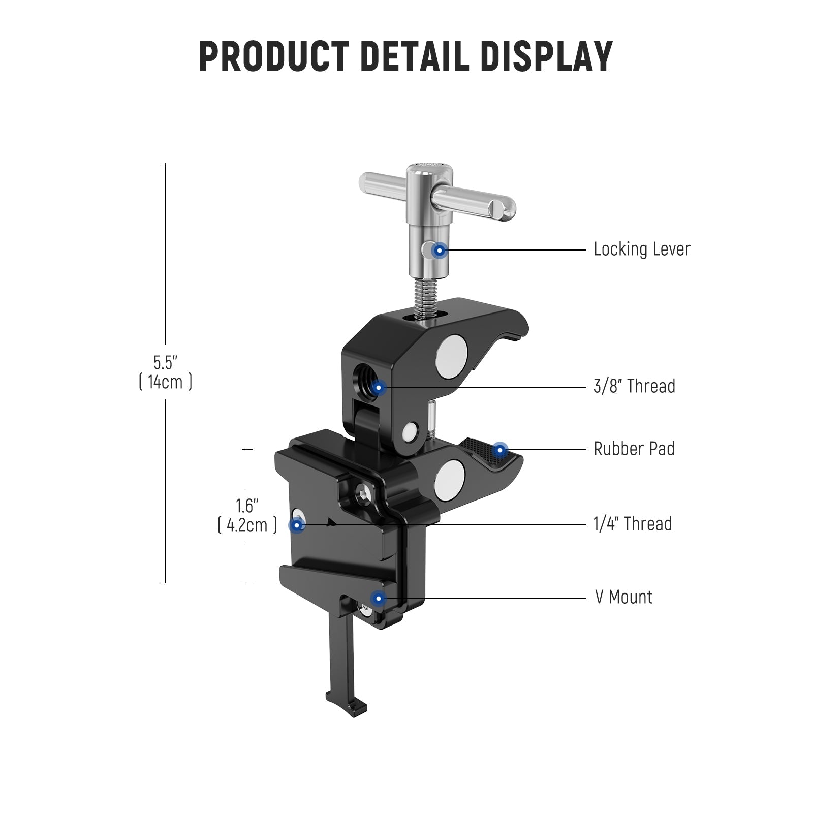 NEEWER PS006 Mini V Mount Battery Plate with Super Crab Clamp