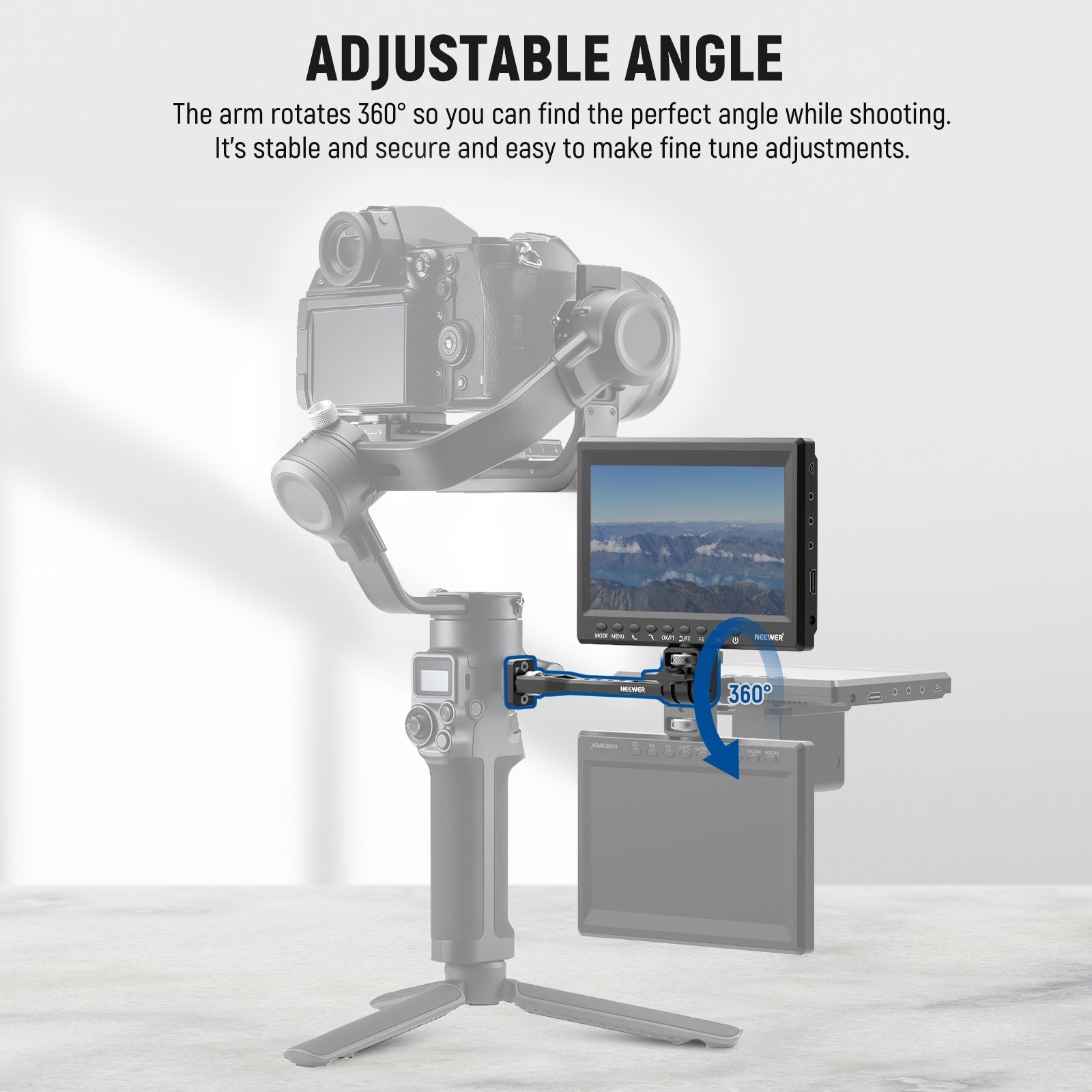 NEEWER GA005 Adjustable Field Monitor Mount for Gimbal Stabilizer