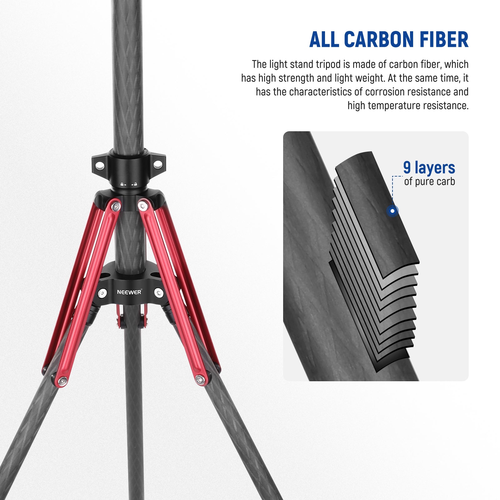 NEEWER ST210R 220cm Carbon Fiber Light Stand