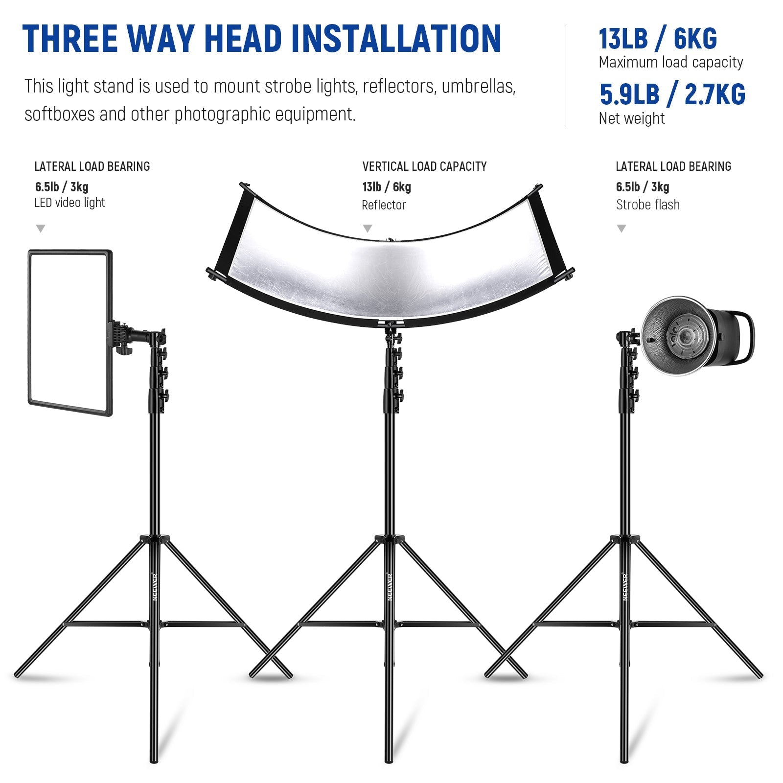 NEEWER ST-400AC 400cm Heavy Duty Air Cushioned Light Stand
