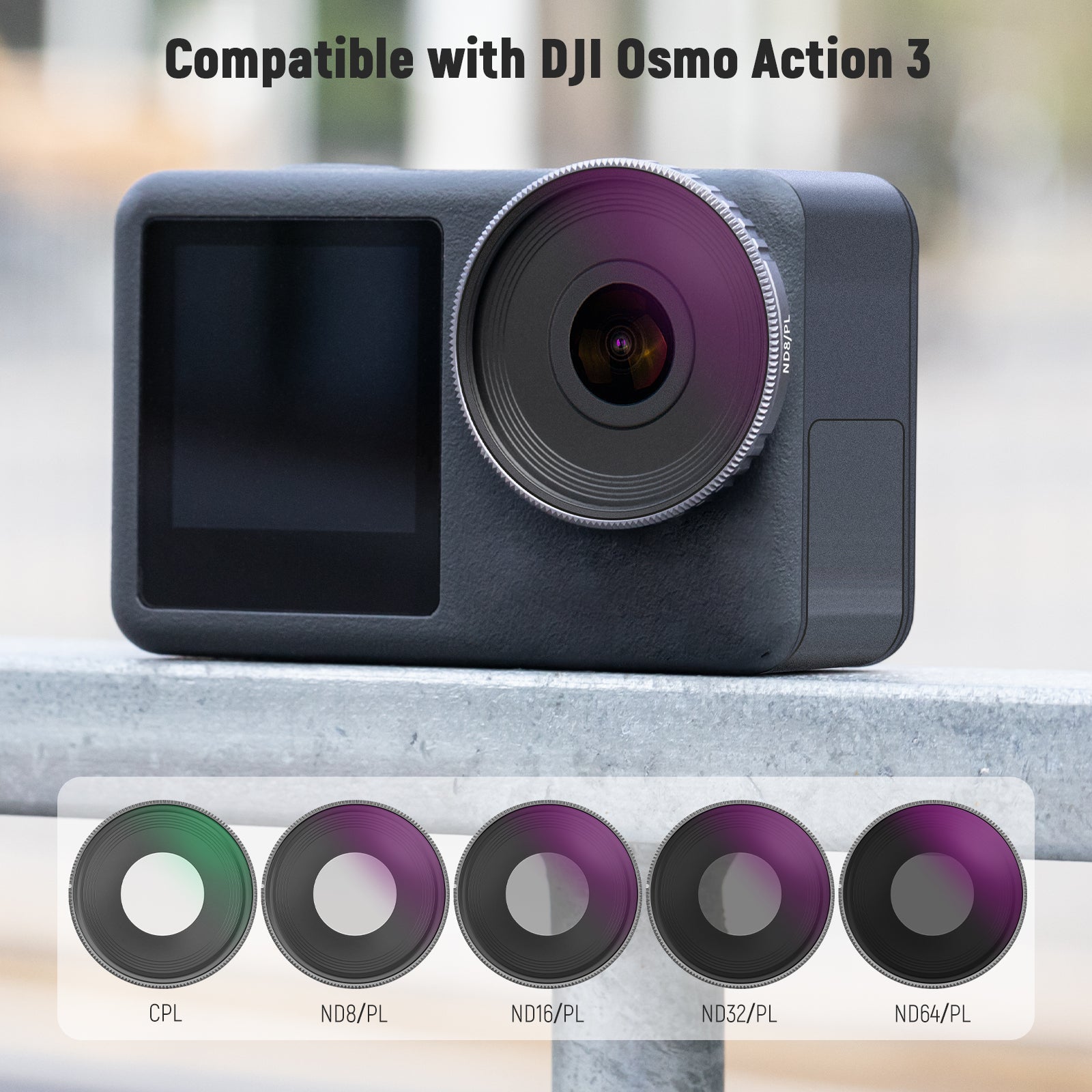 NEEWER FL-A7 5-Pack ND/CPL Filter Set for DJI Osmo Action 3