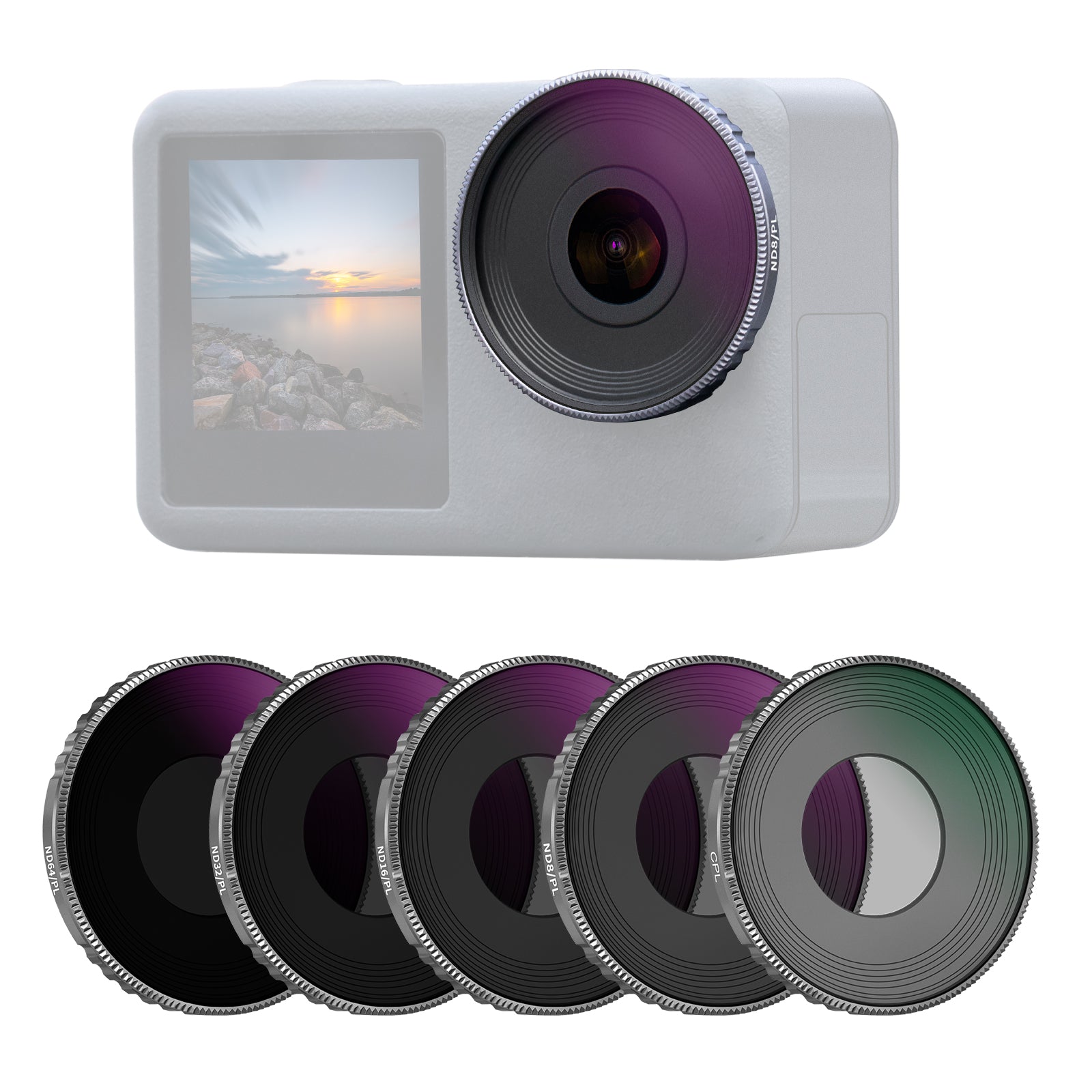 NEEWER FL-A7 5-Pack ND/CPL Filter Set for DJI Osmo Action 3