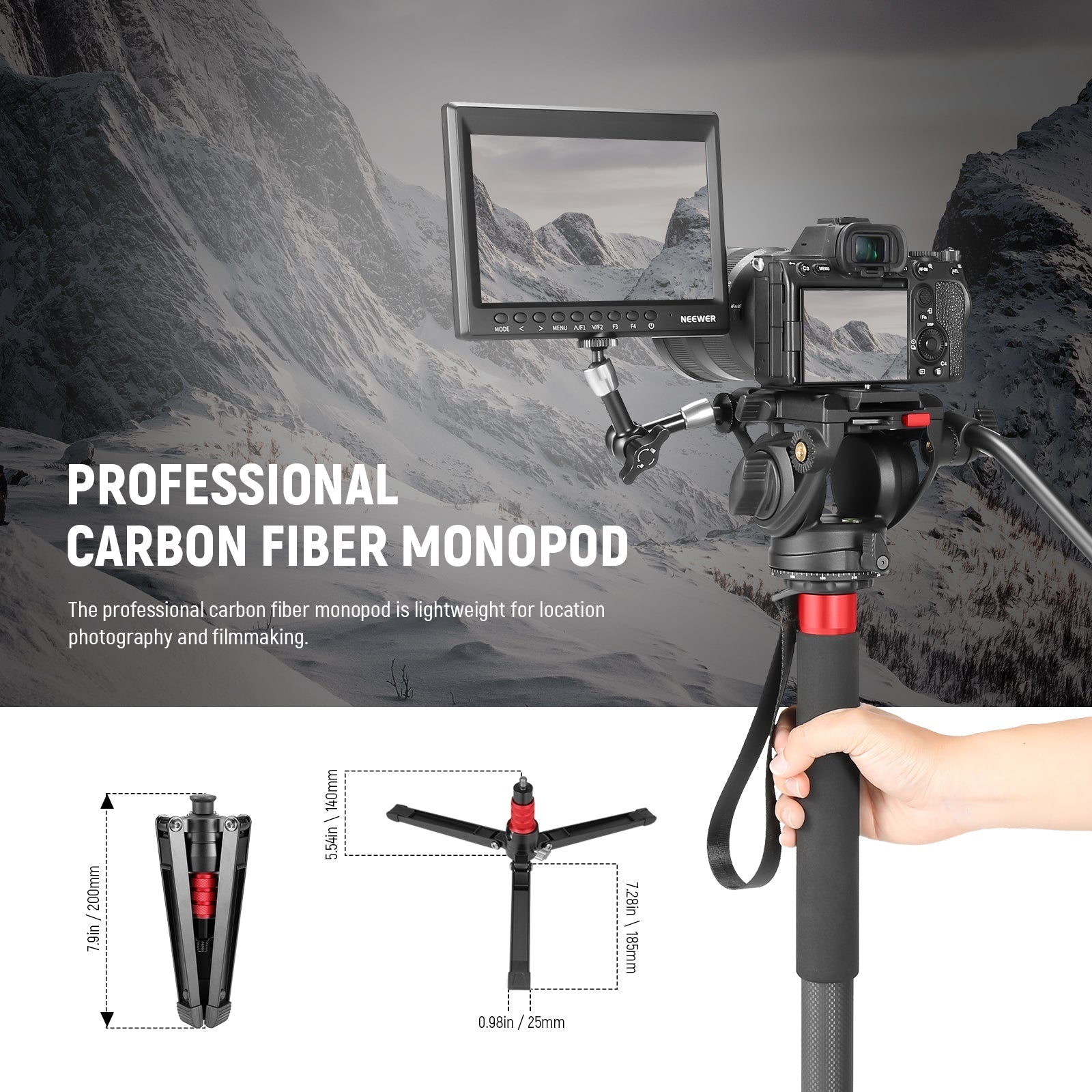 NEEWER TP71 67.7" Pro Carbon Fiber Camera Monopod