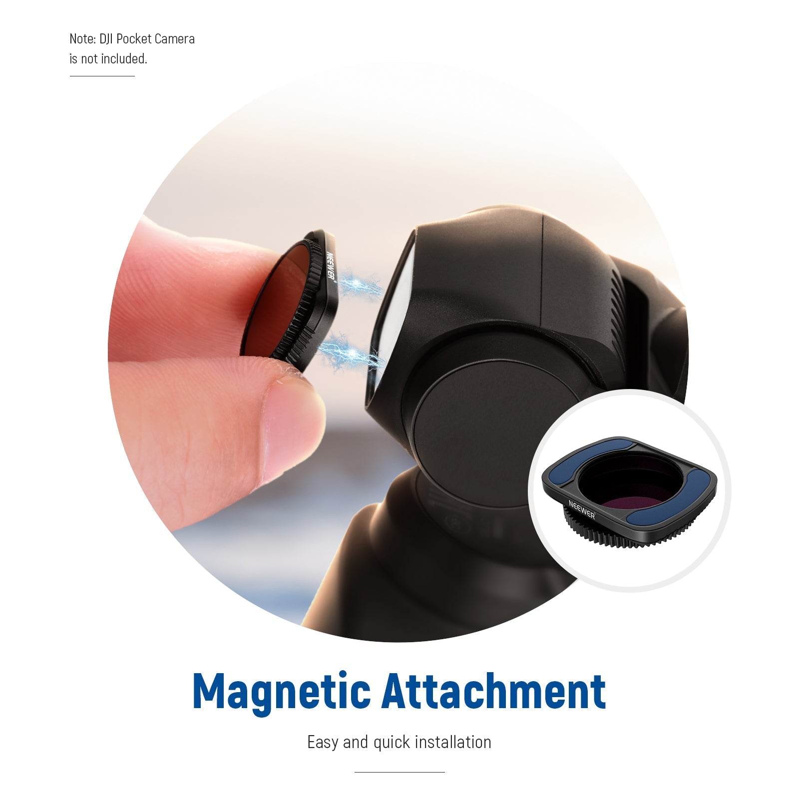 NEEWER FL-4NL 4-Pack Magnetic ND/PL Filter Kit for DJI Osmo Pocket 2/1