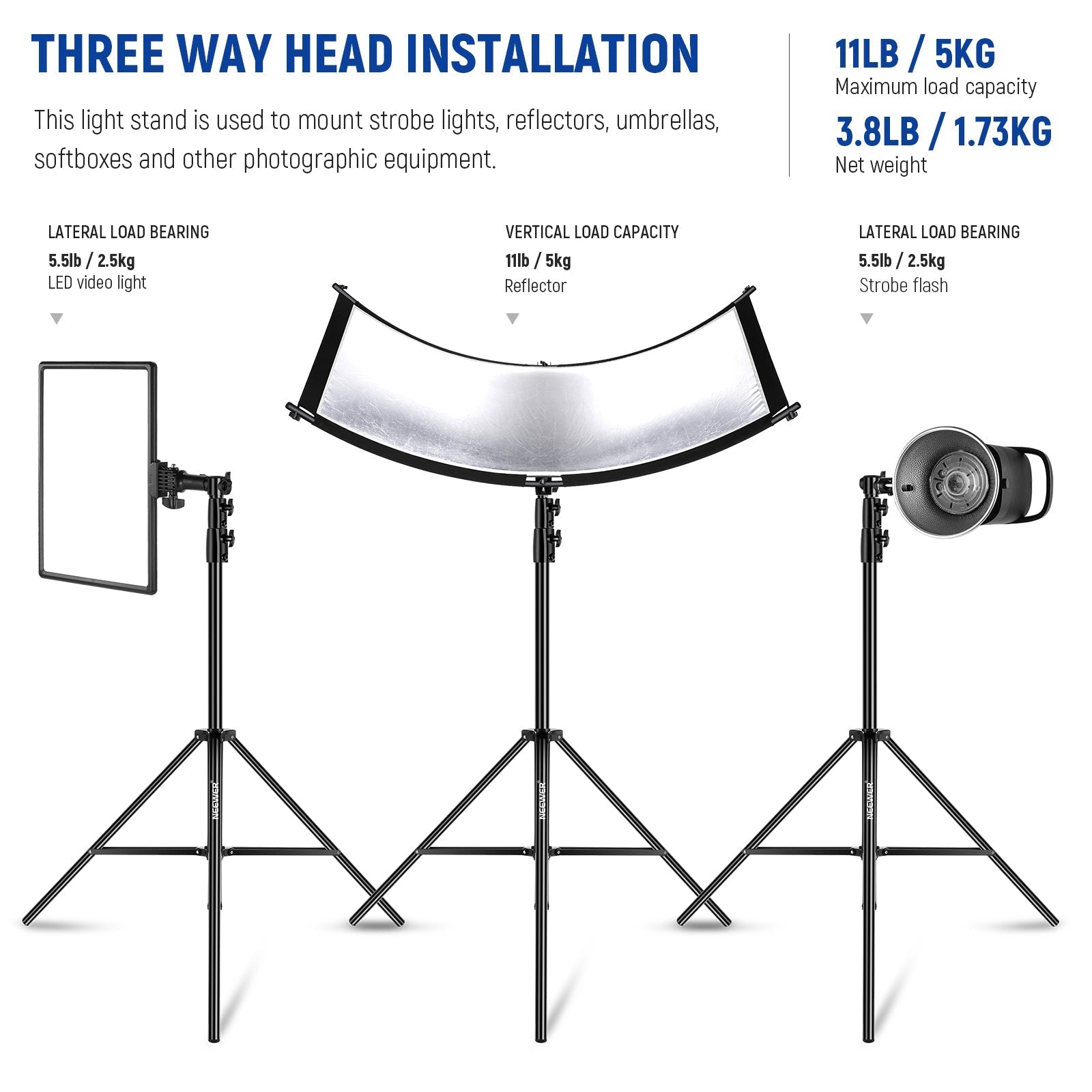 NEEWER ST-260AC 260cm Air Cushioned Light Stand