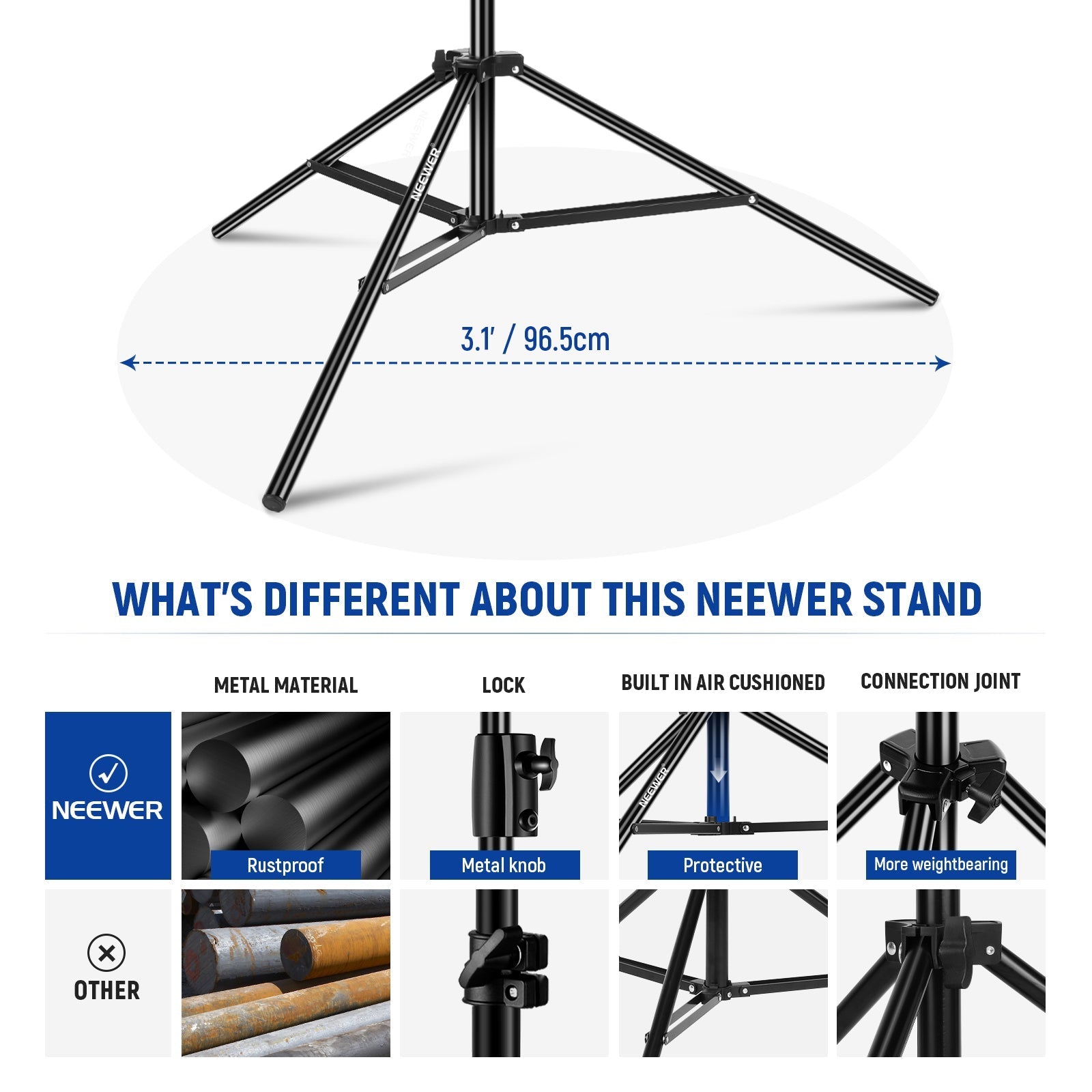 NEEWER ST-260AC 260cm Air Cushioned Light Stand
