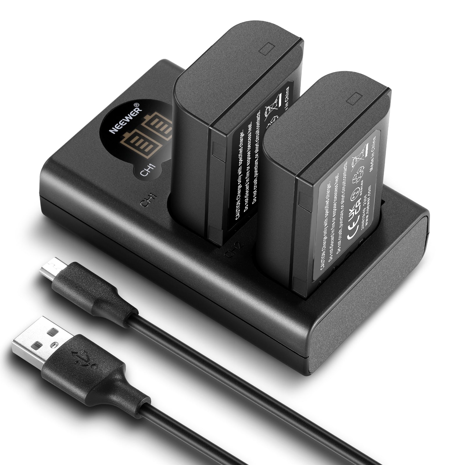 NEEWER Replacement Battery and Charger Set for DMW-BLK22