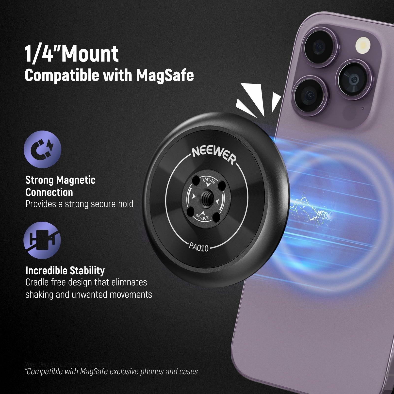 NEEWER PA010 Magnetic Phone Tripod Mount Adapter