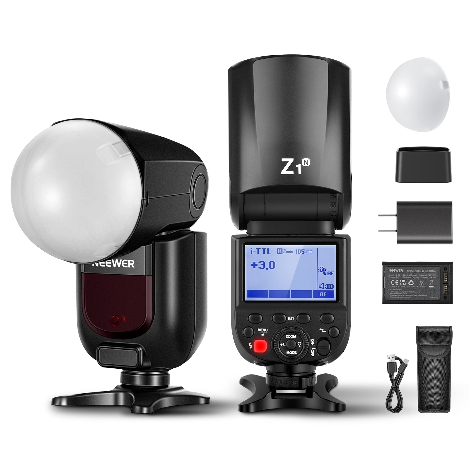 NEEWER Z1 TTL Round Head Flash Speedlite With Diffuser