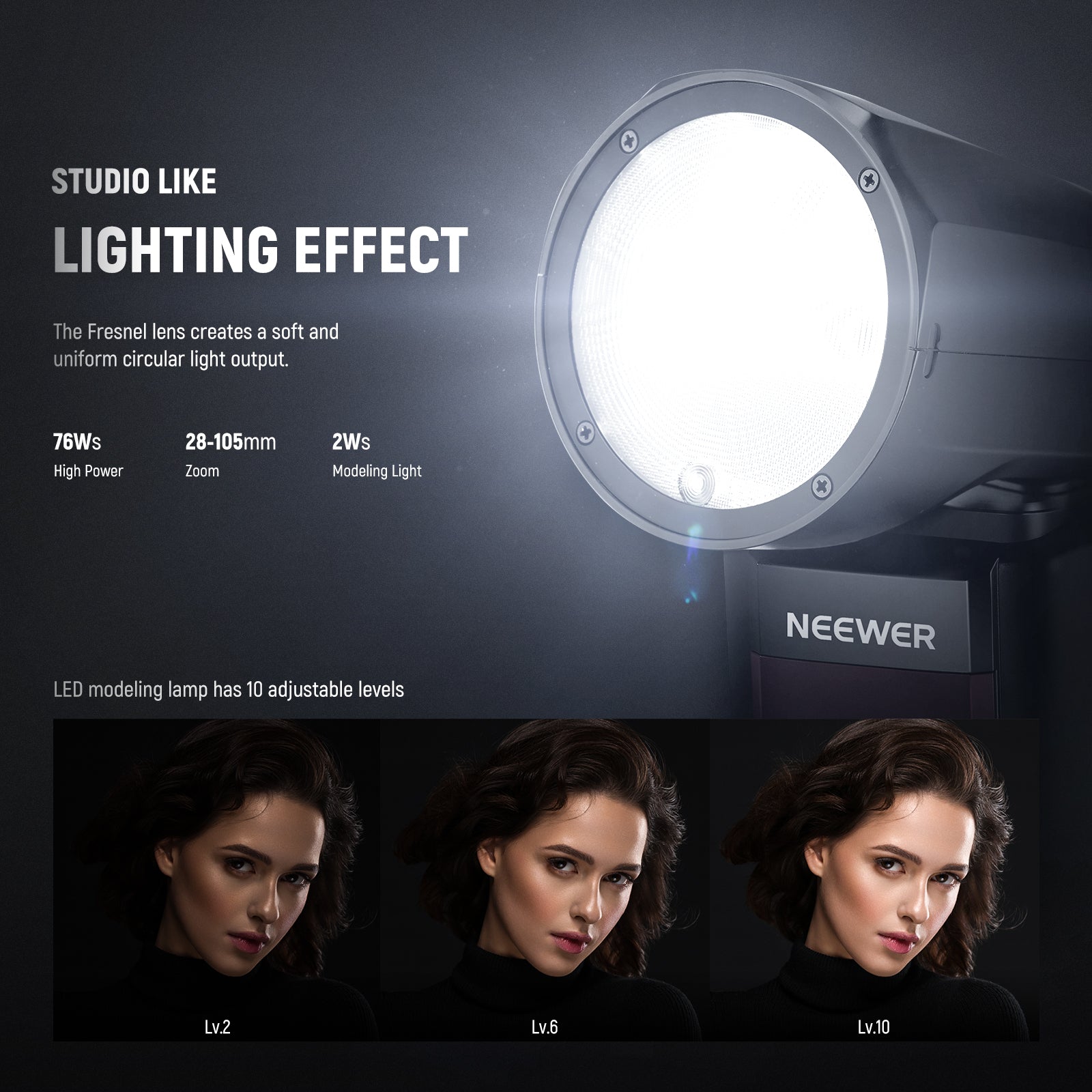 NEEWER Z1 TTL Round Head Flash Speedlite With Diffuser