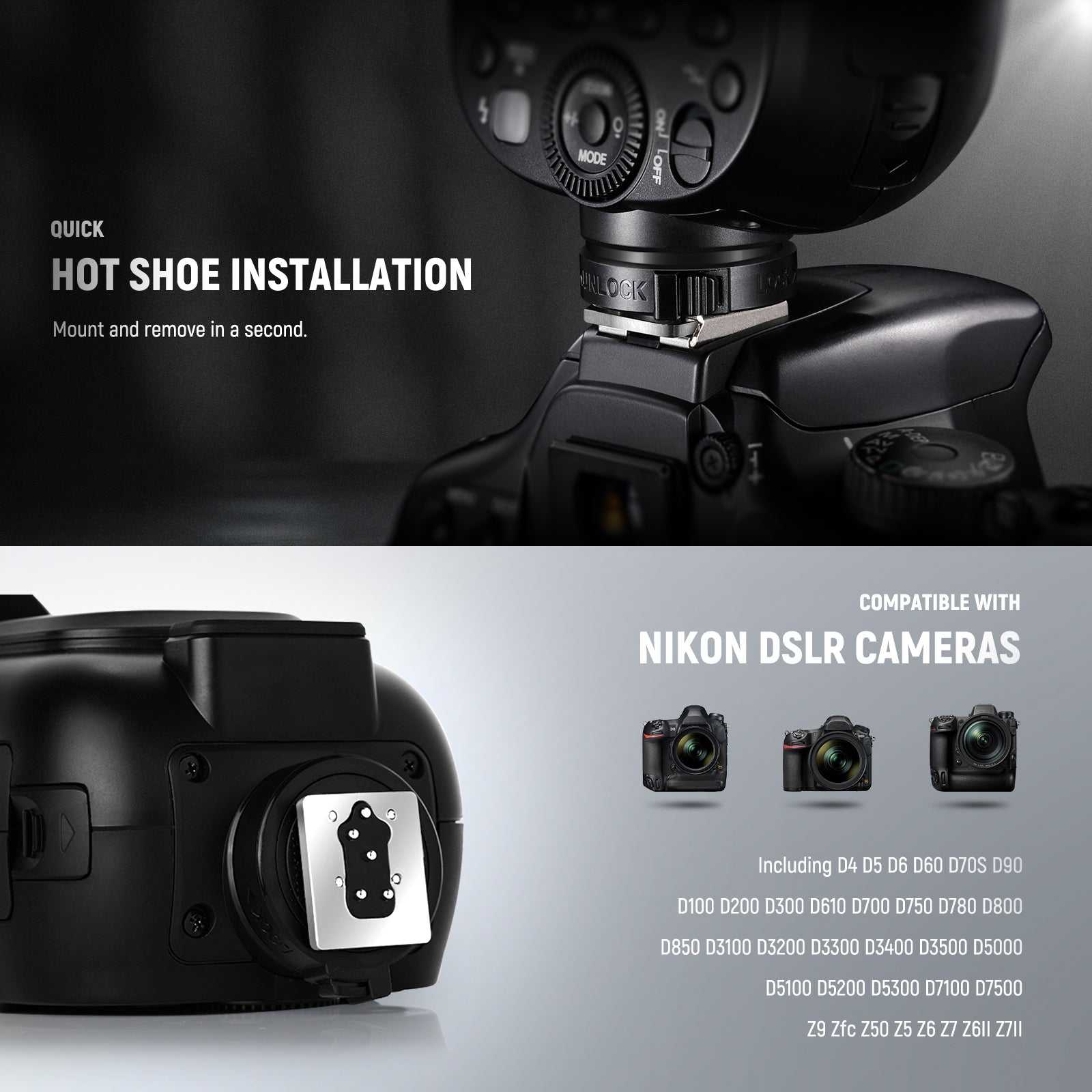 NEEWER Z1 TTL Round Head Flash Speedlite With Diffuser