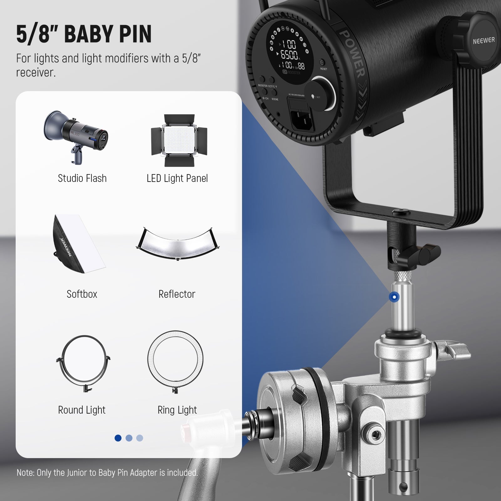 NEEWER UA027 Junior to Baby Pin Adapter