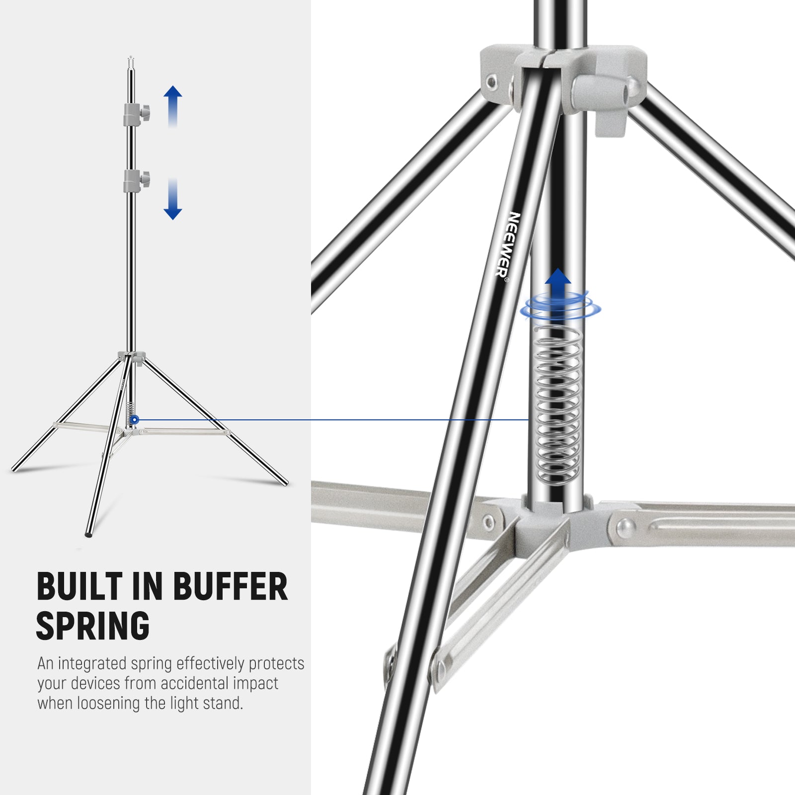 NEEWER ST-190SS Upgraded 190cm Stainless Steel Light Stand