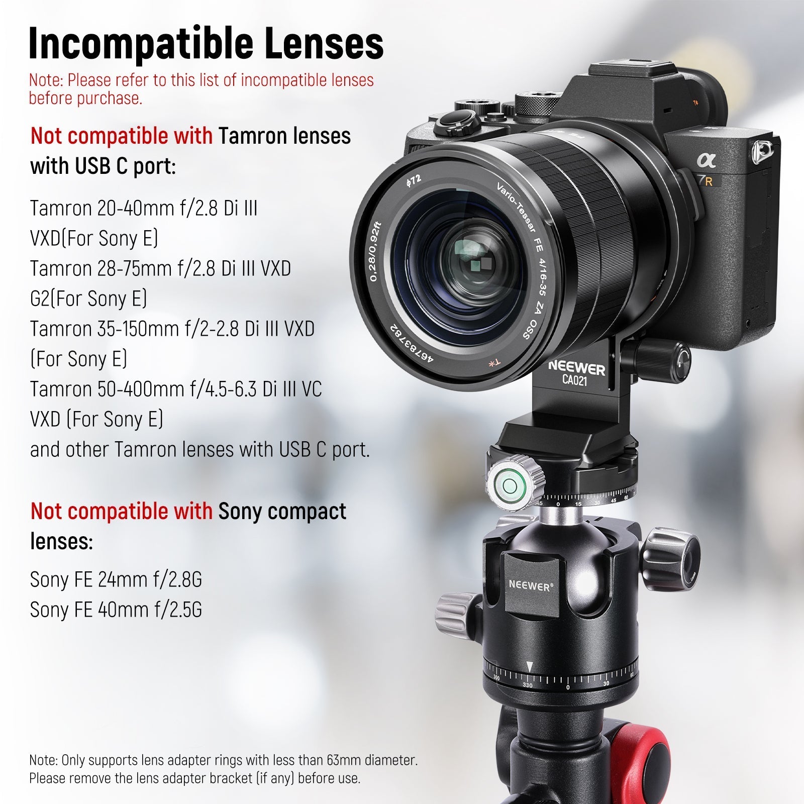 NEEWER Rotatable Camera Lens Collar for Camera