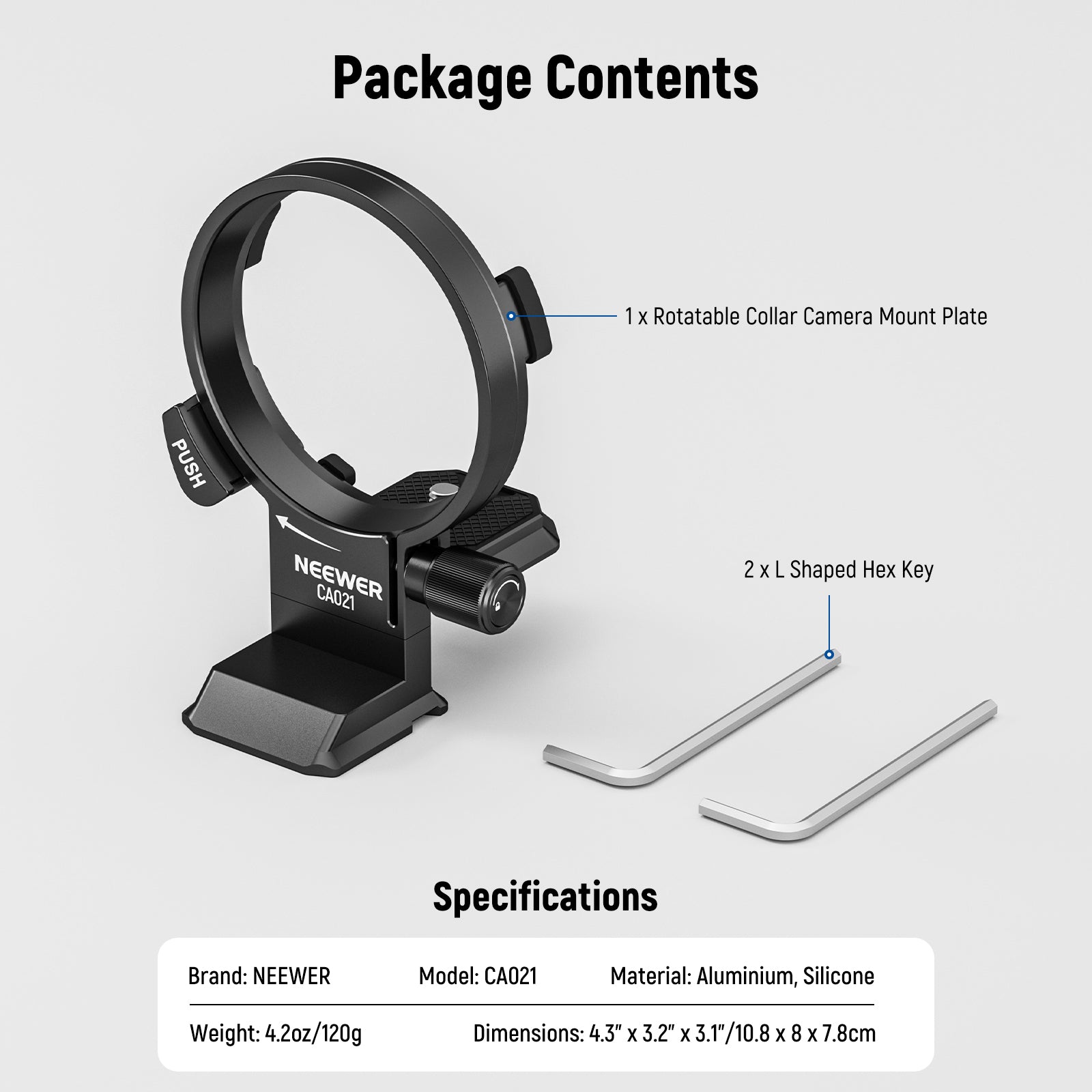 NEEWER Rotatable Camera Lens Collar for Camera