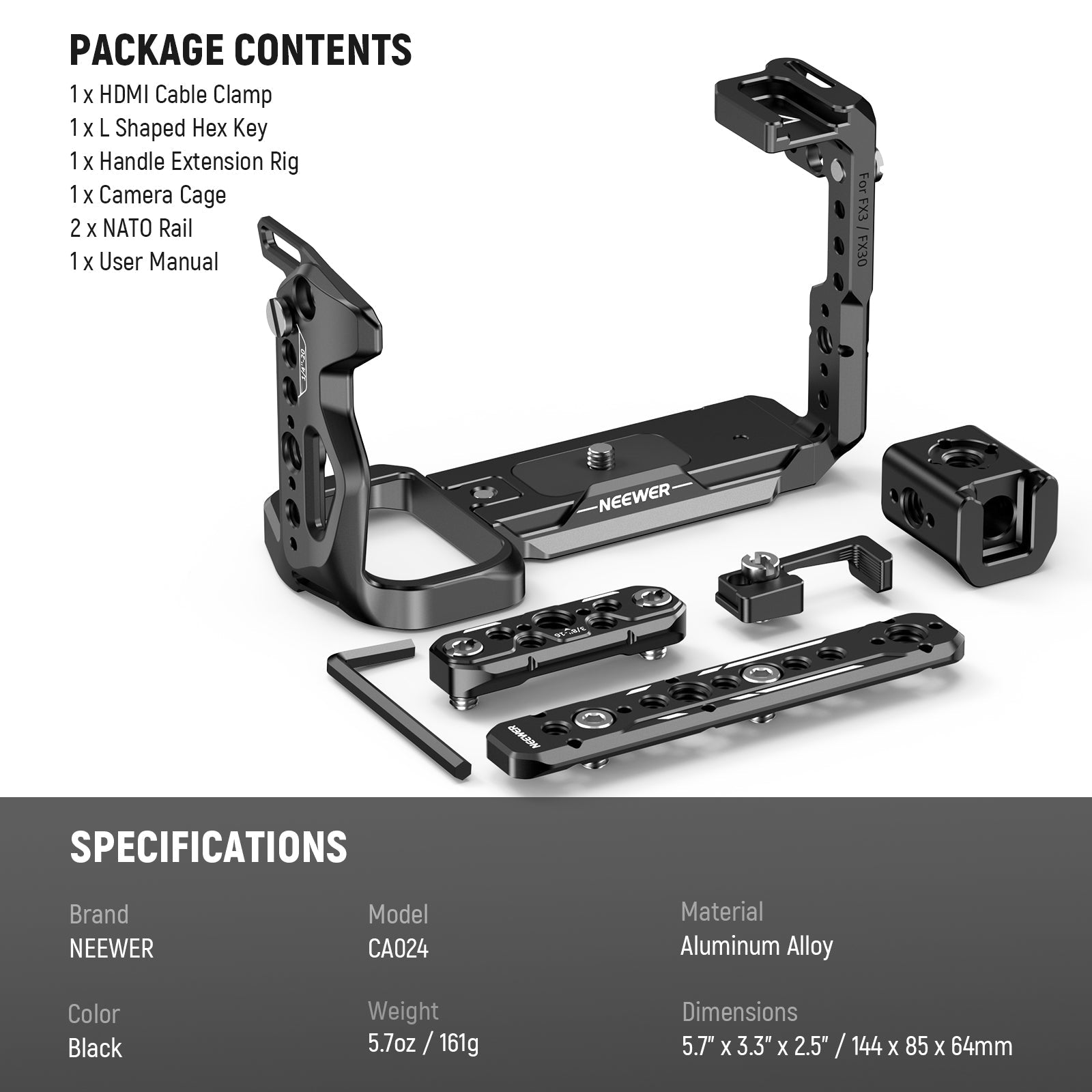 NEEWER CA011/CA024 Camera Cage For Sony FX3/FX30