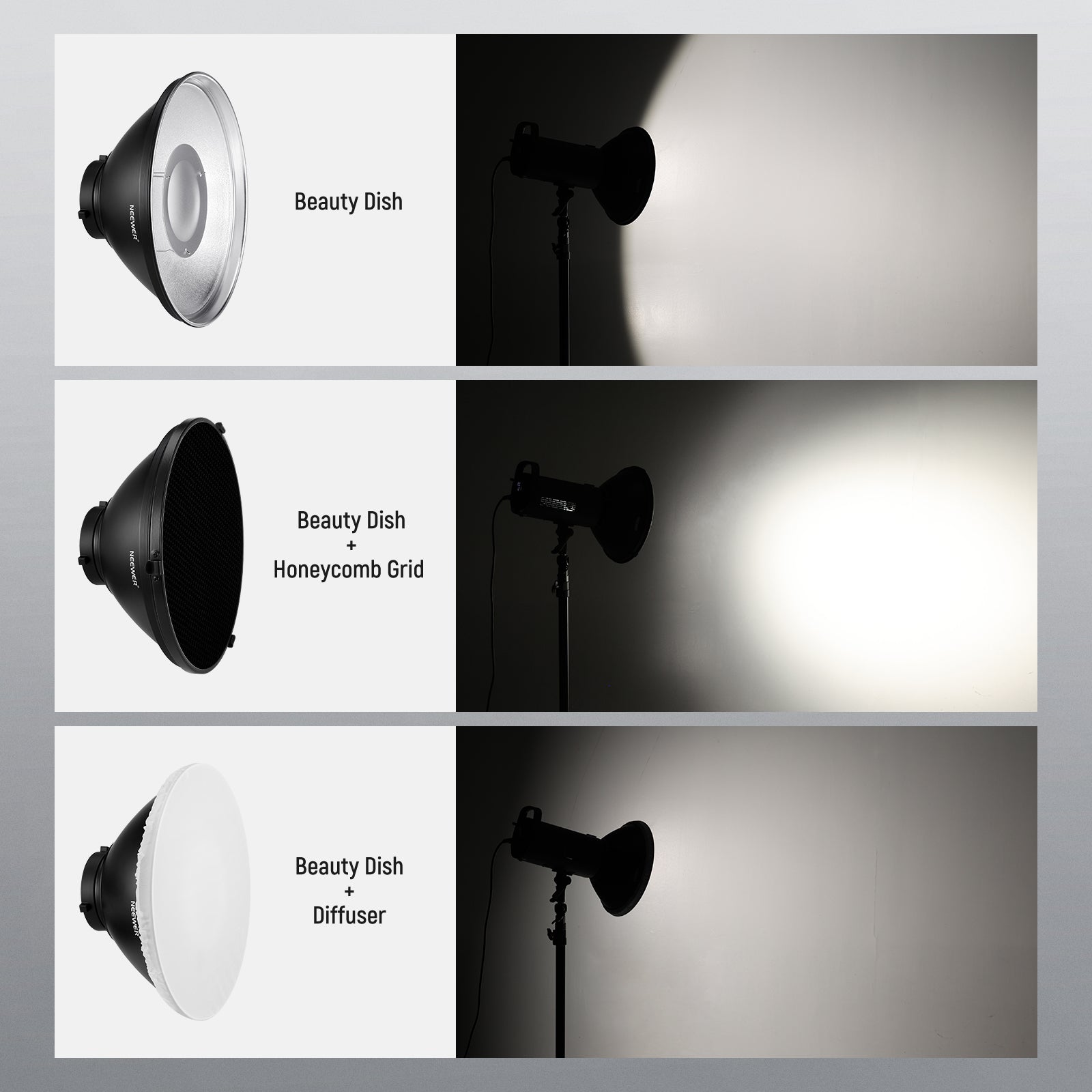 NEEWER Studio Strobe Flash Light Reflector Beauty Dish