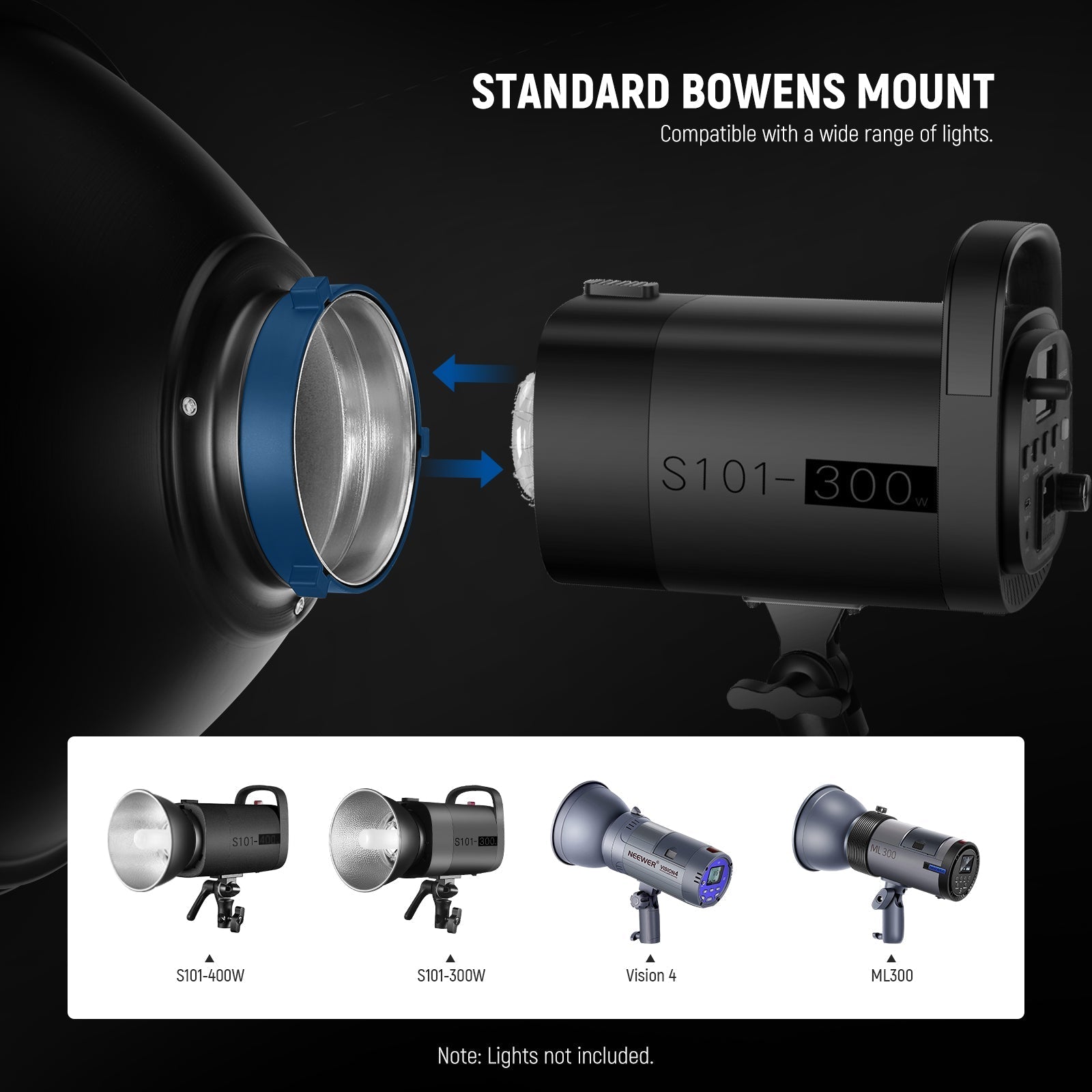 NEEWER Studio Strobe Flash Light Reflector Beauty Dish