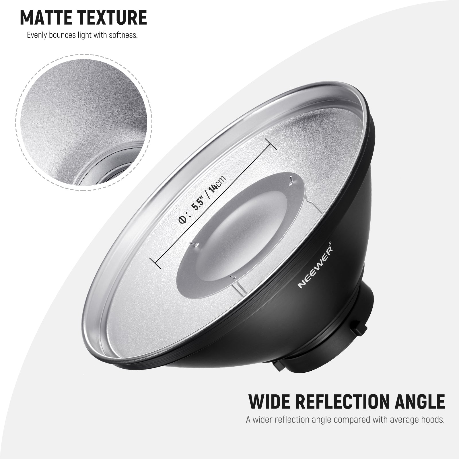 NEEWER Studio Strobe Flash Light Reflector Beauty Dish