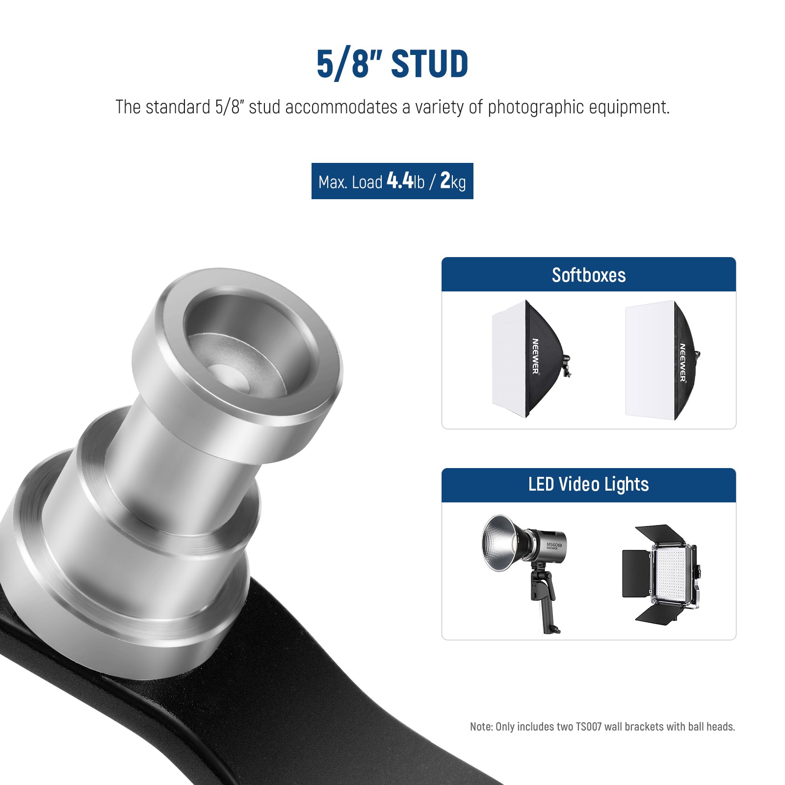 NEEWER TS007 2 Pack E Type Wall Ceiling Mount