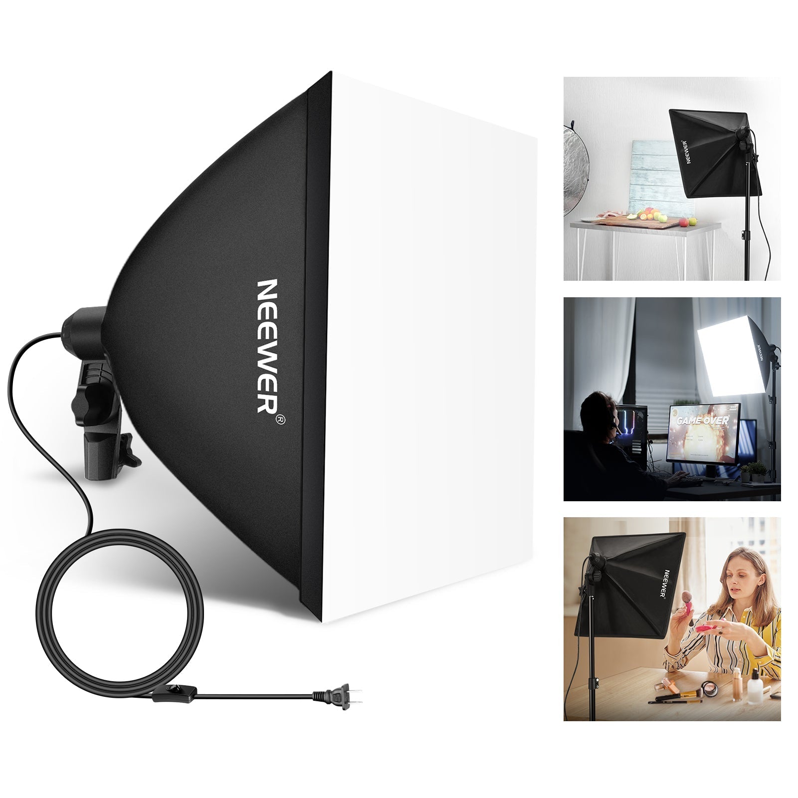 NEEWER SF4040/SF6060 Photography Softbox with E26 Socket & Diffuser